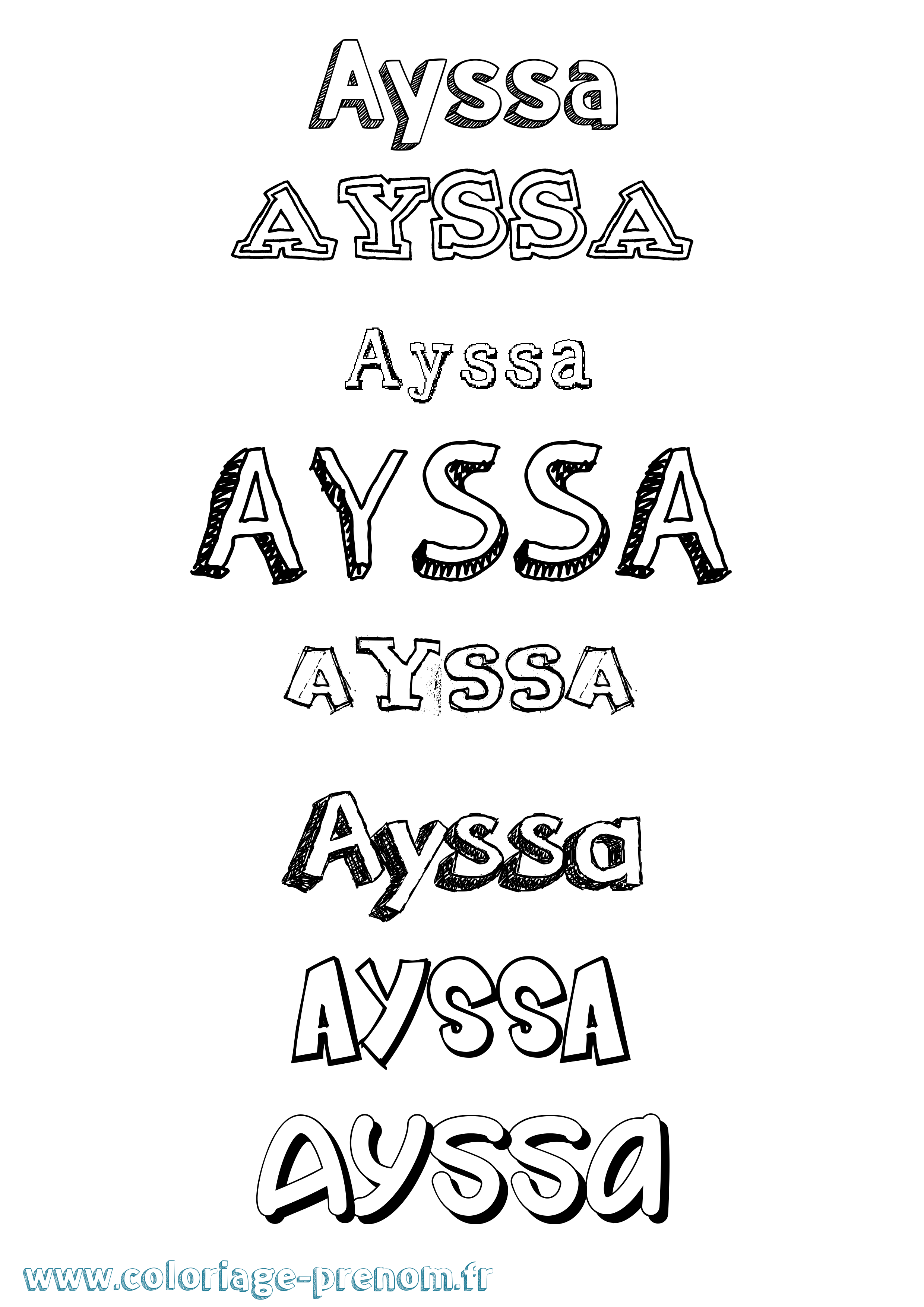 Coloriage prénom Ayssa Dessiné