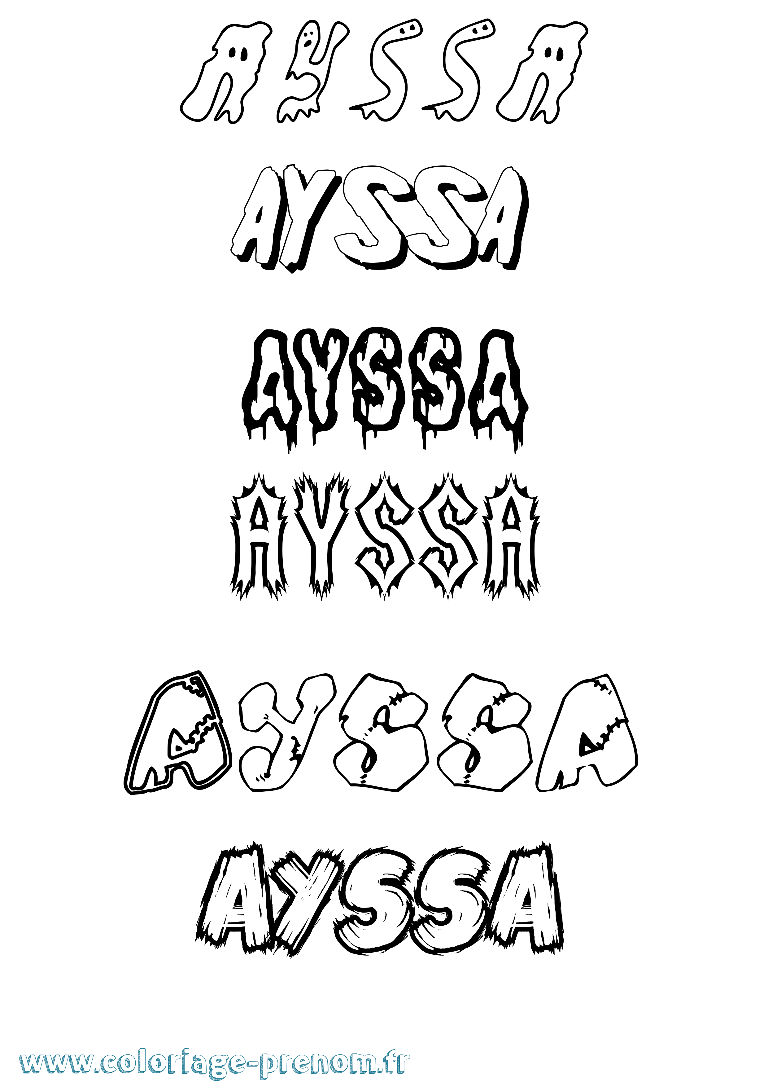 Coloriage prénom Ayssa Frisson