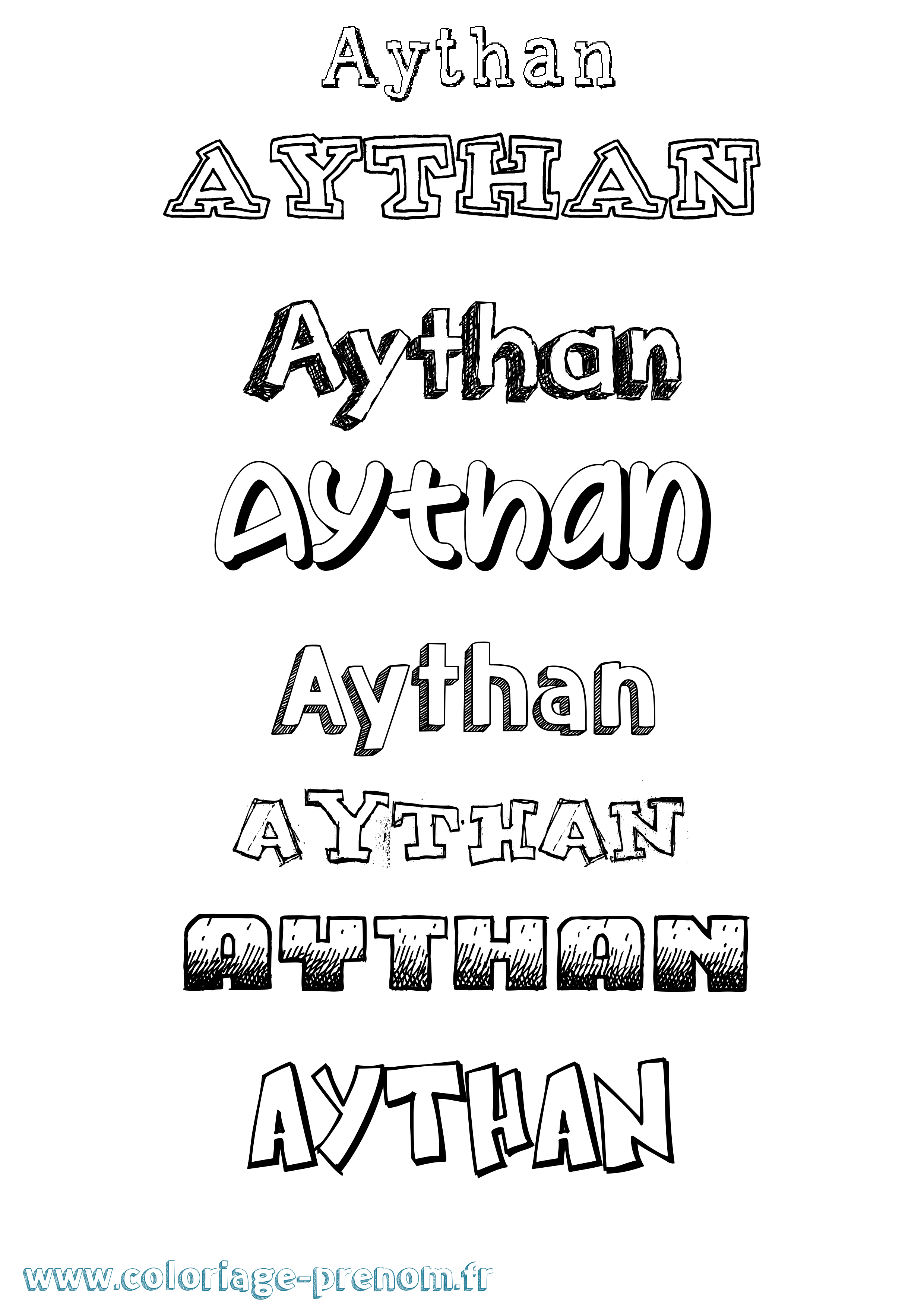 Coloriage prénom Aythan Dessiné