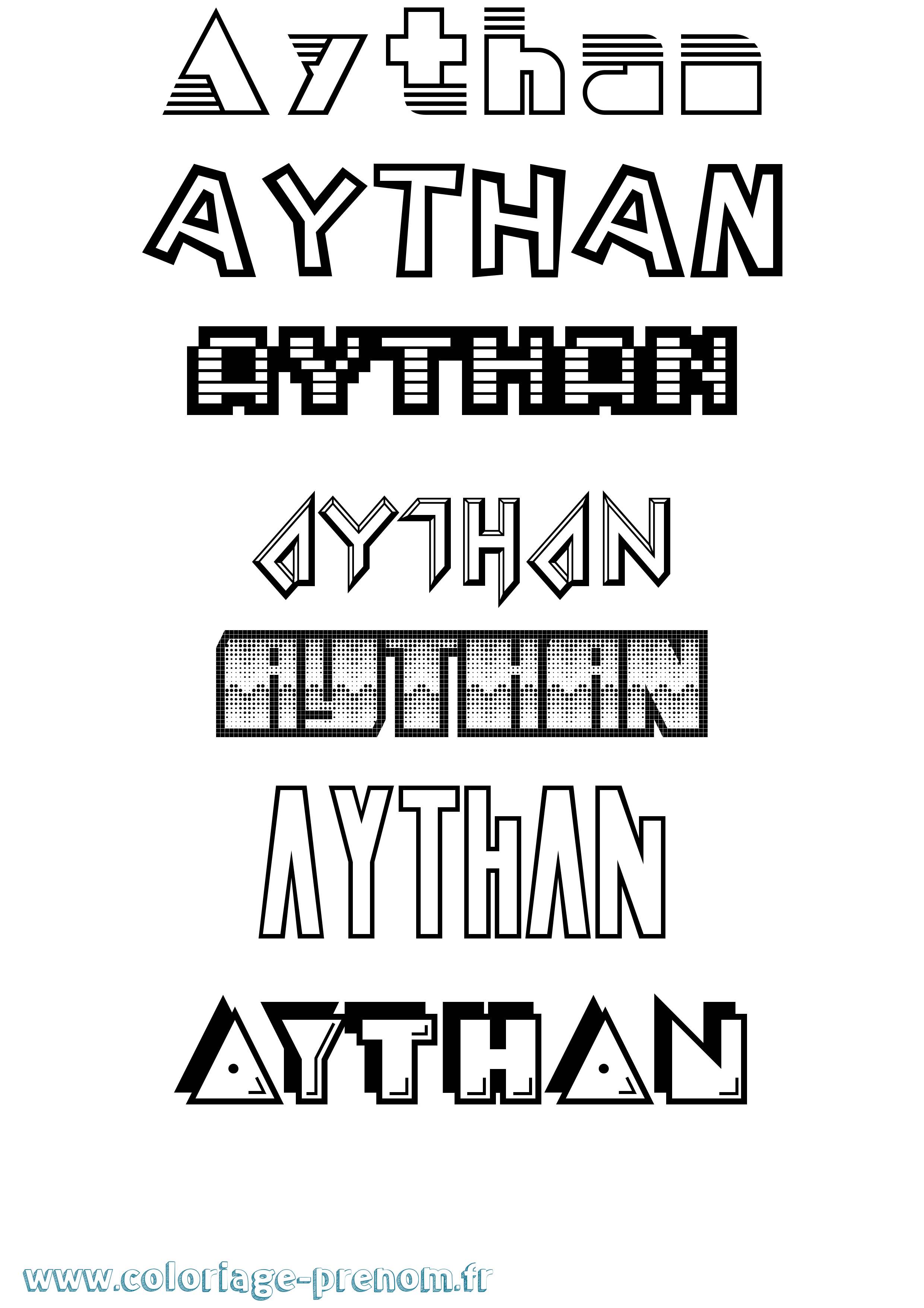 Coloriage prénom Aythan Jeux Vidéos