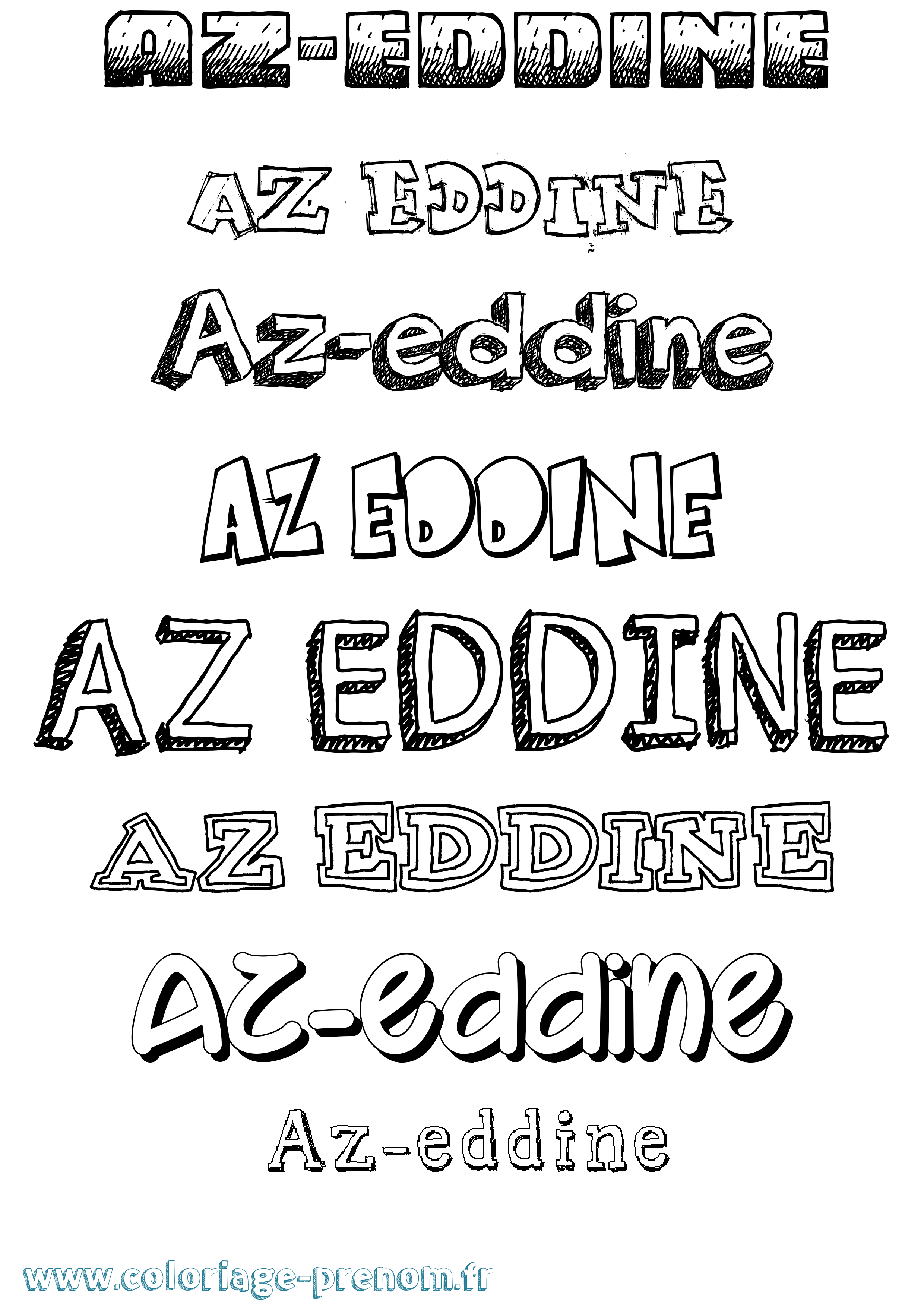 Coloriage Az-Eddine Dessiné Coloriage prénom Az-Eddine Dessiné