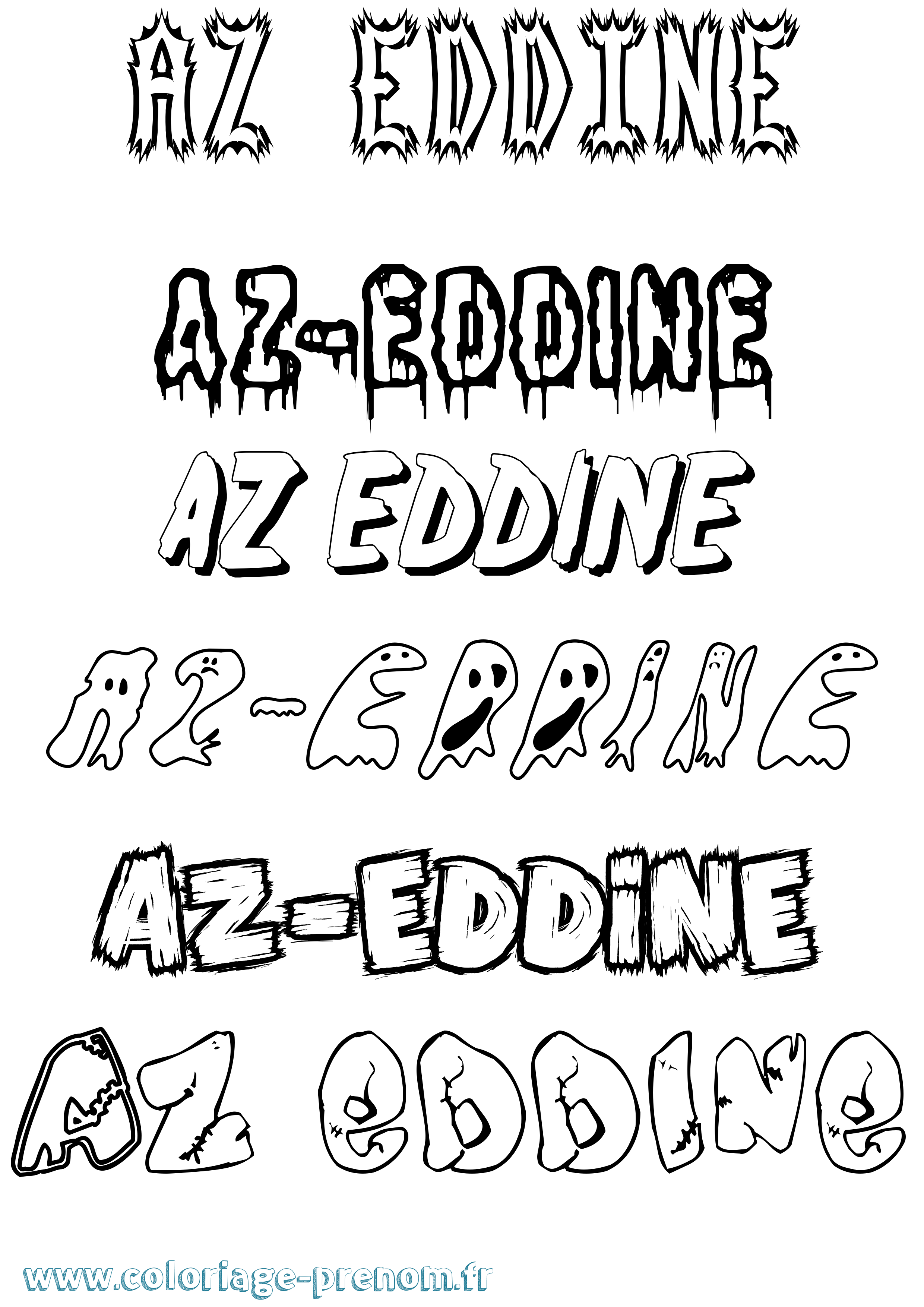 Coloriage Az-Eddine Frisson Coloriage prénom Az-Eddine Frisson