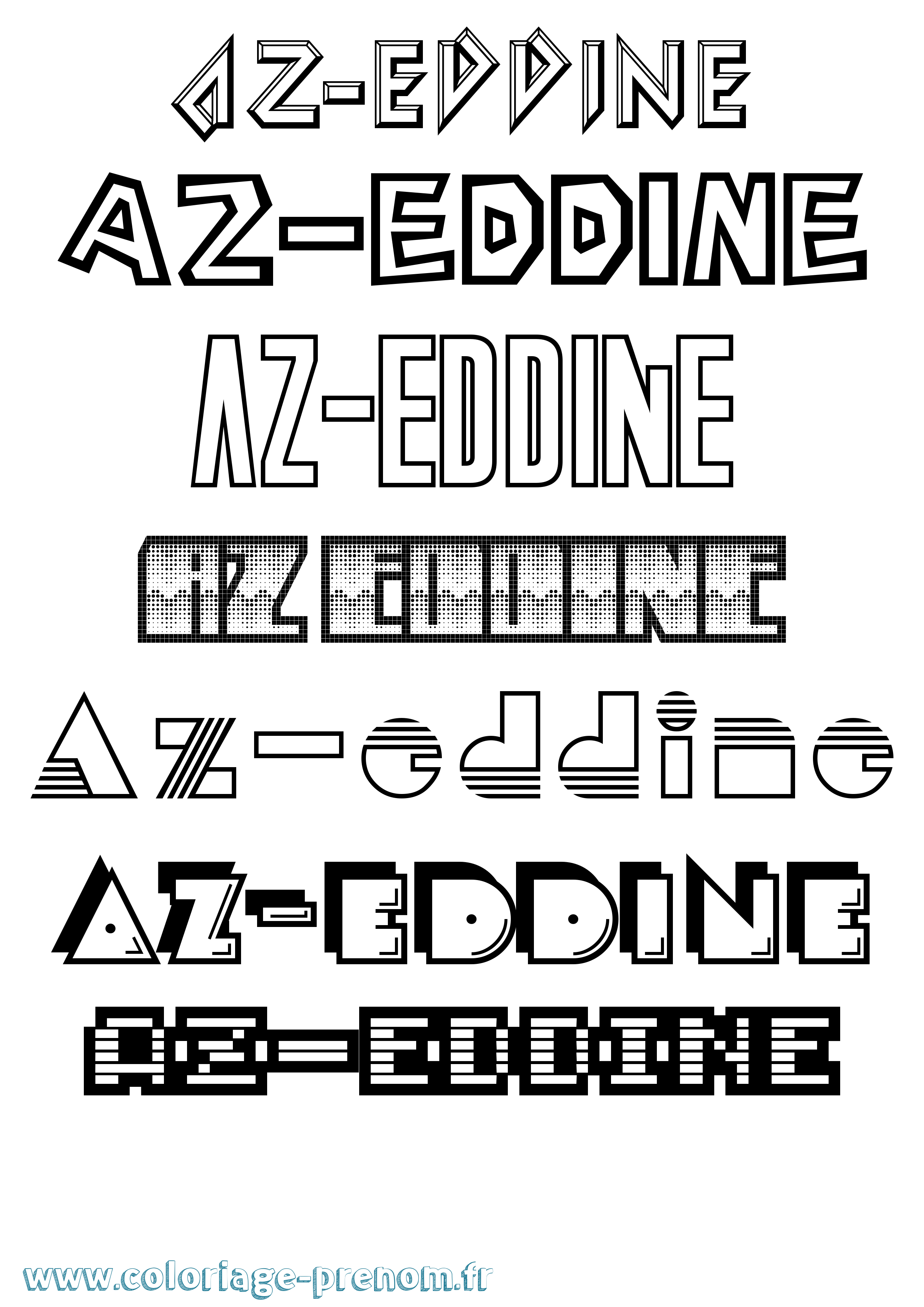 Coloriage Az-Eddine Jeux Vidéos Coloriage prénom Az-Eddine Jeux Vidéos