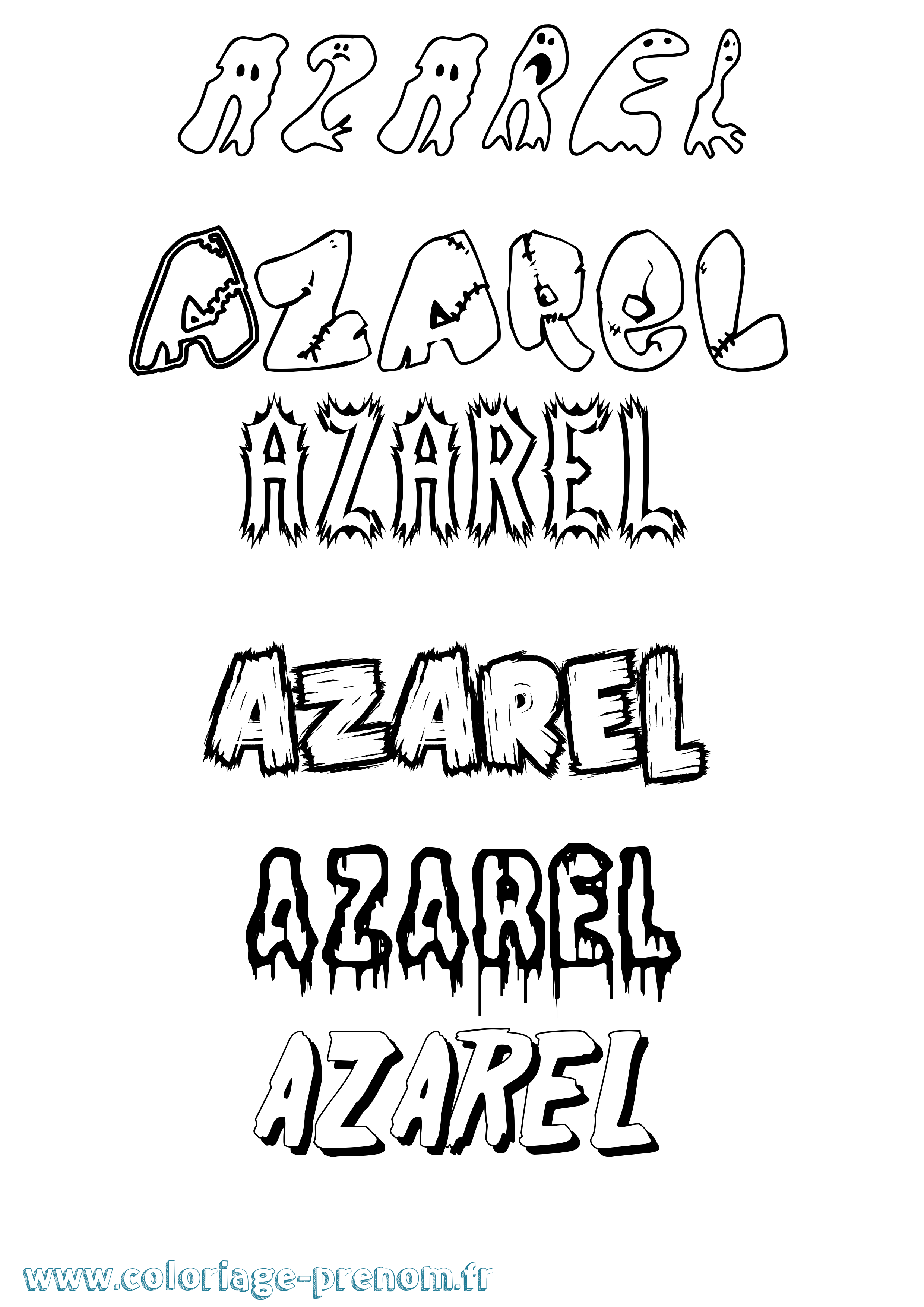 Coloriage prénom Azarel Frisson