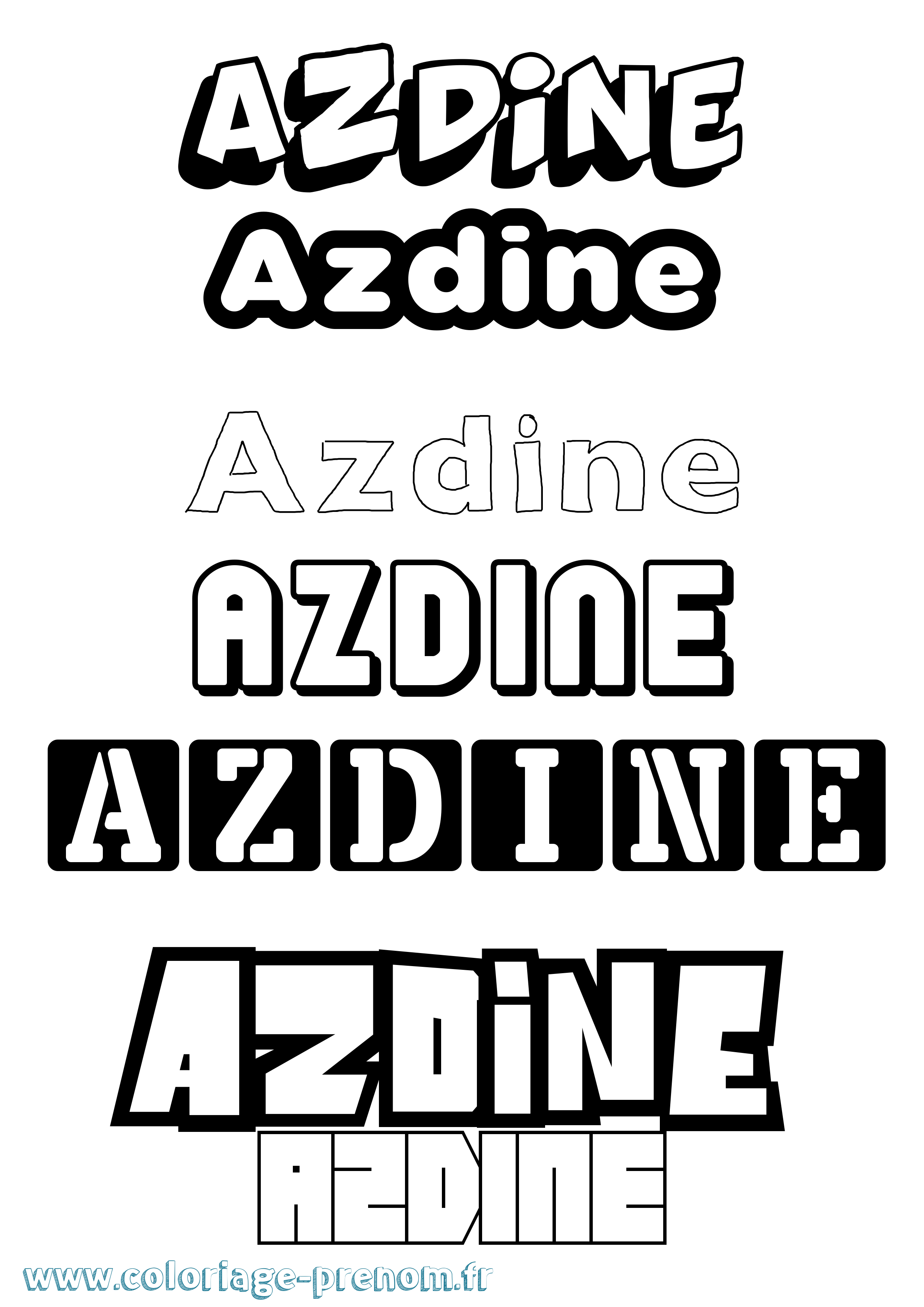 Coloriage prénom Azdine Simple