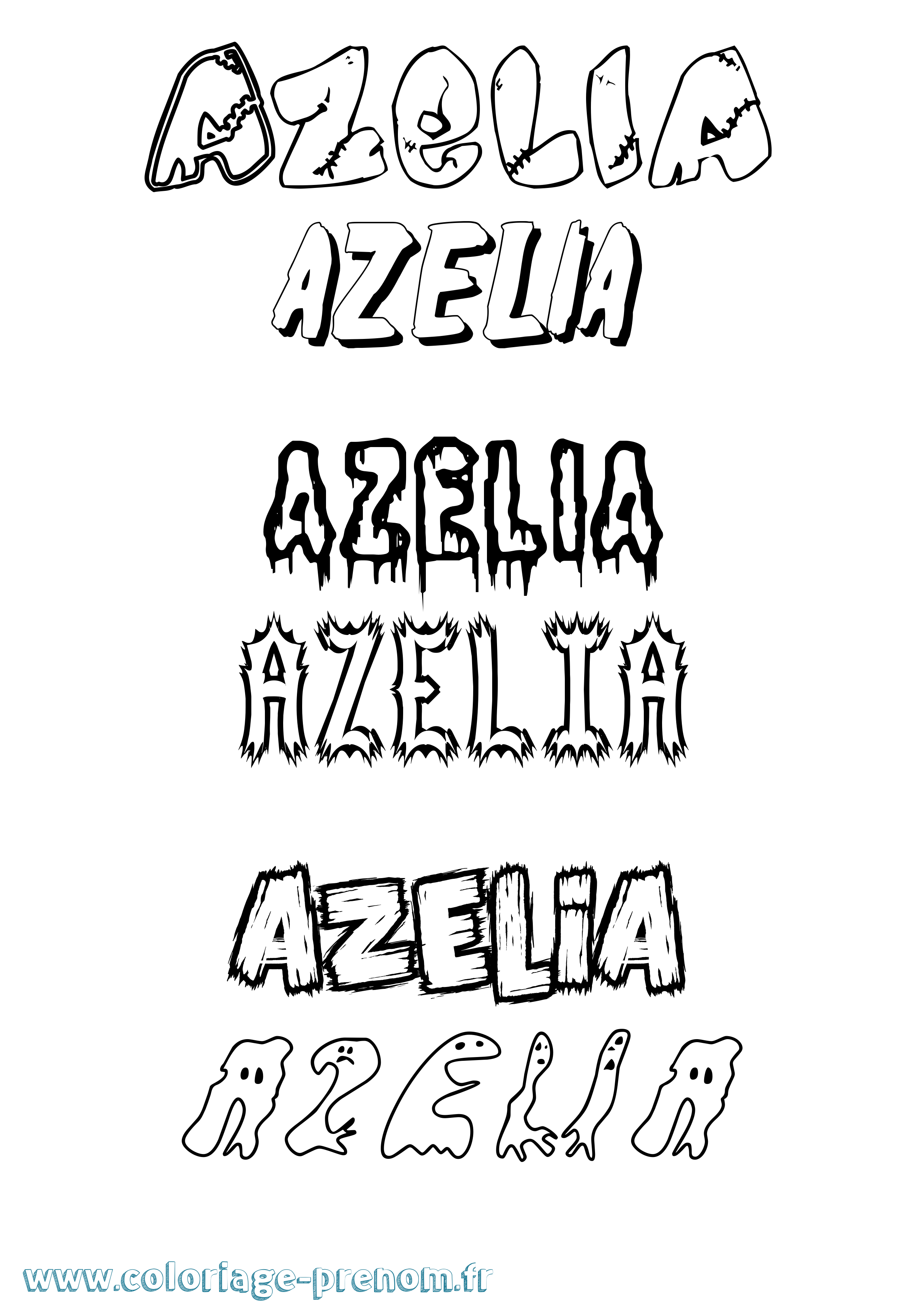 Coloriage prénom Azelia Frisson