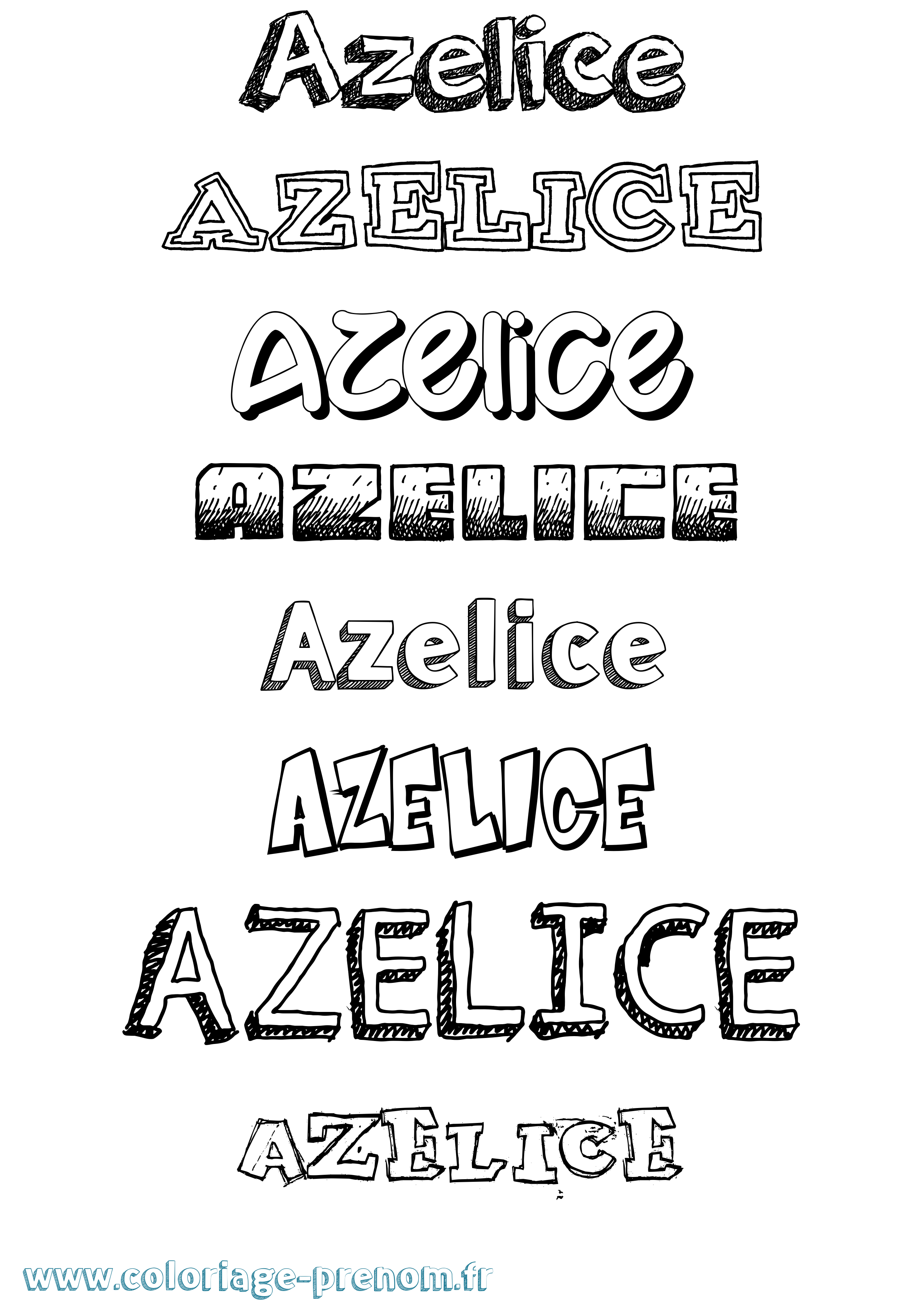 Coloriage prénom Azelice Dessiné