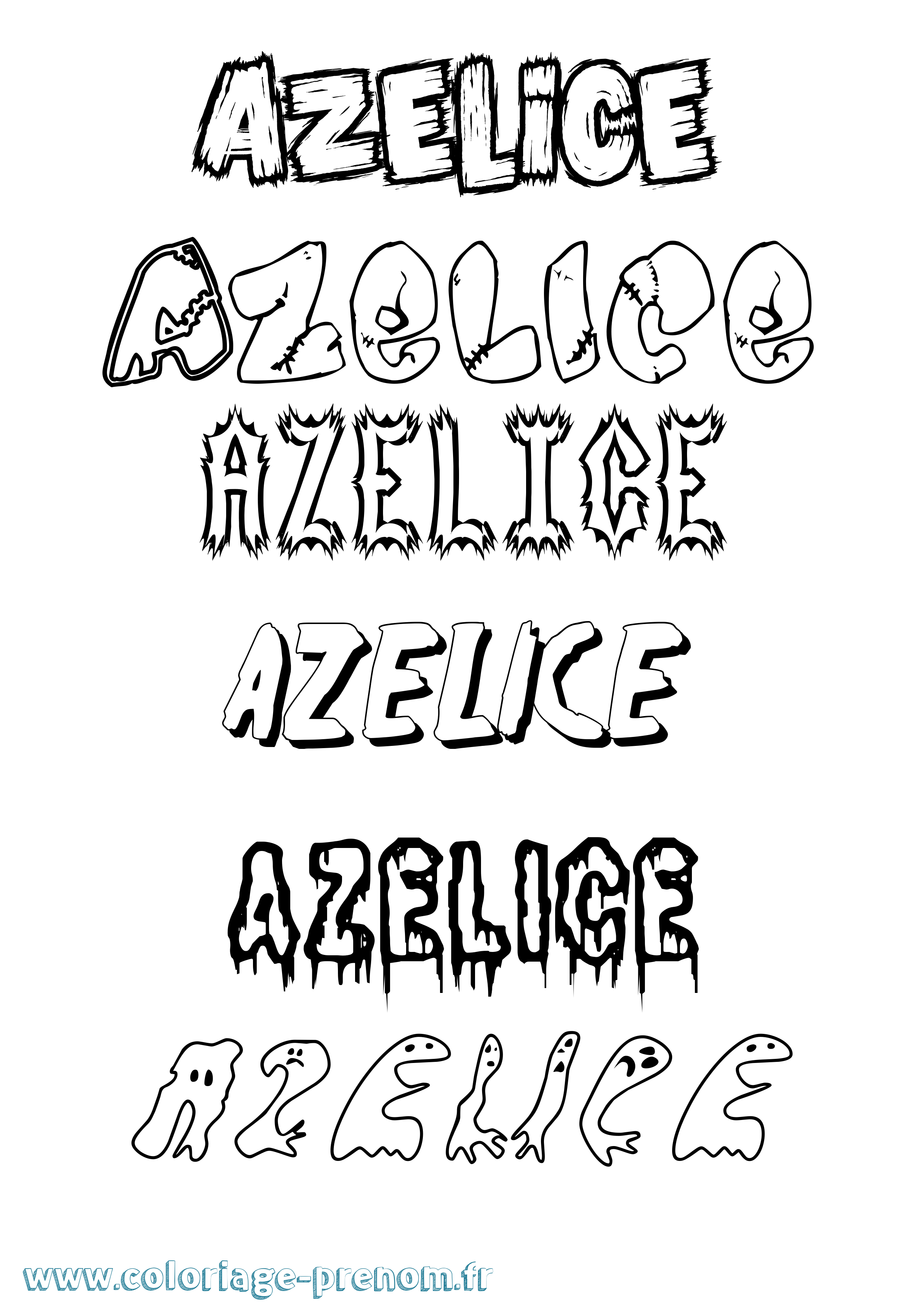 Coloriage prénom Azelice Frisson