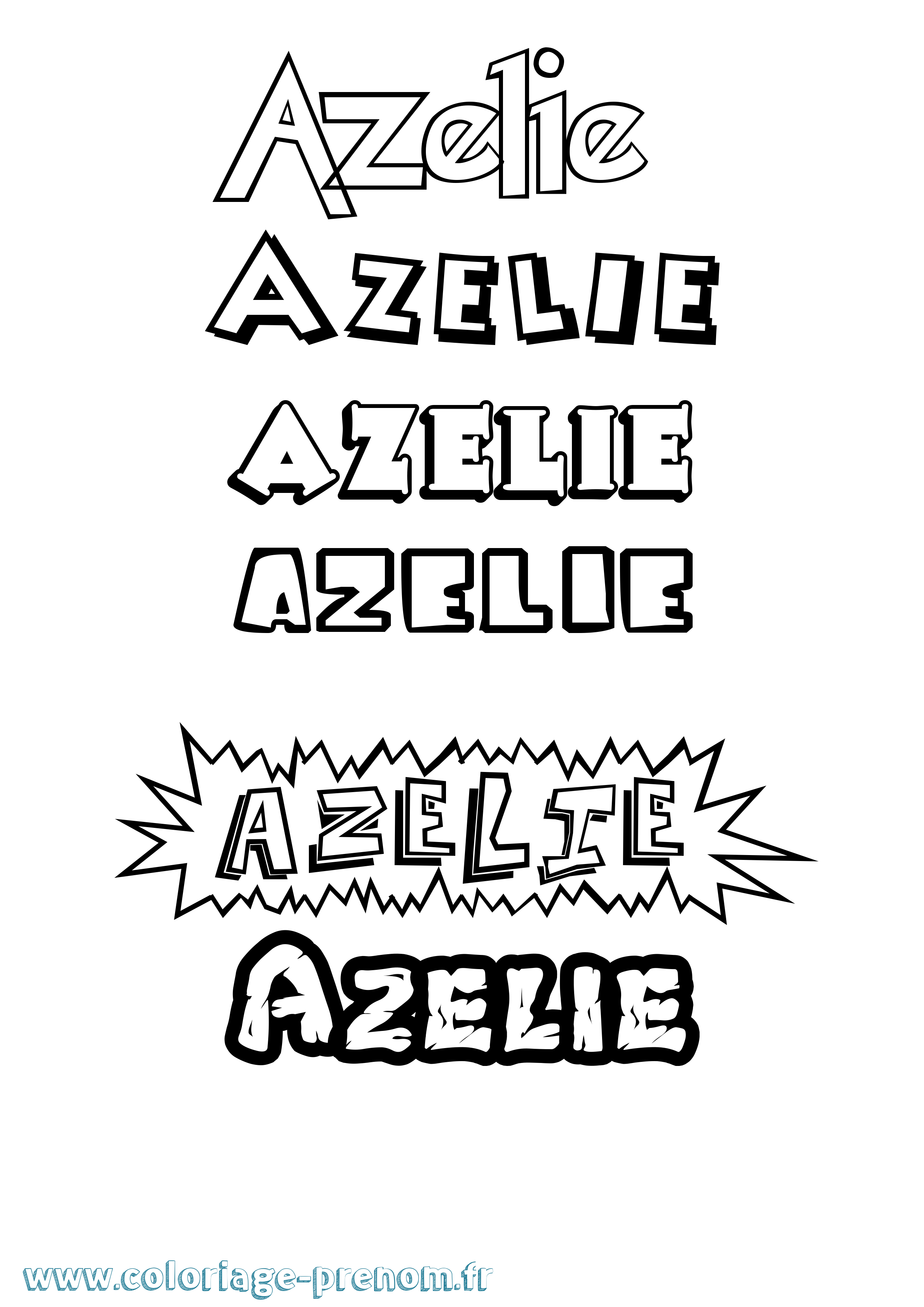 Coloriage prénom Azelie Dessin Animé