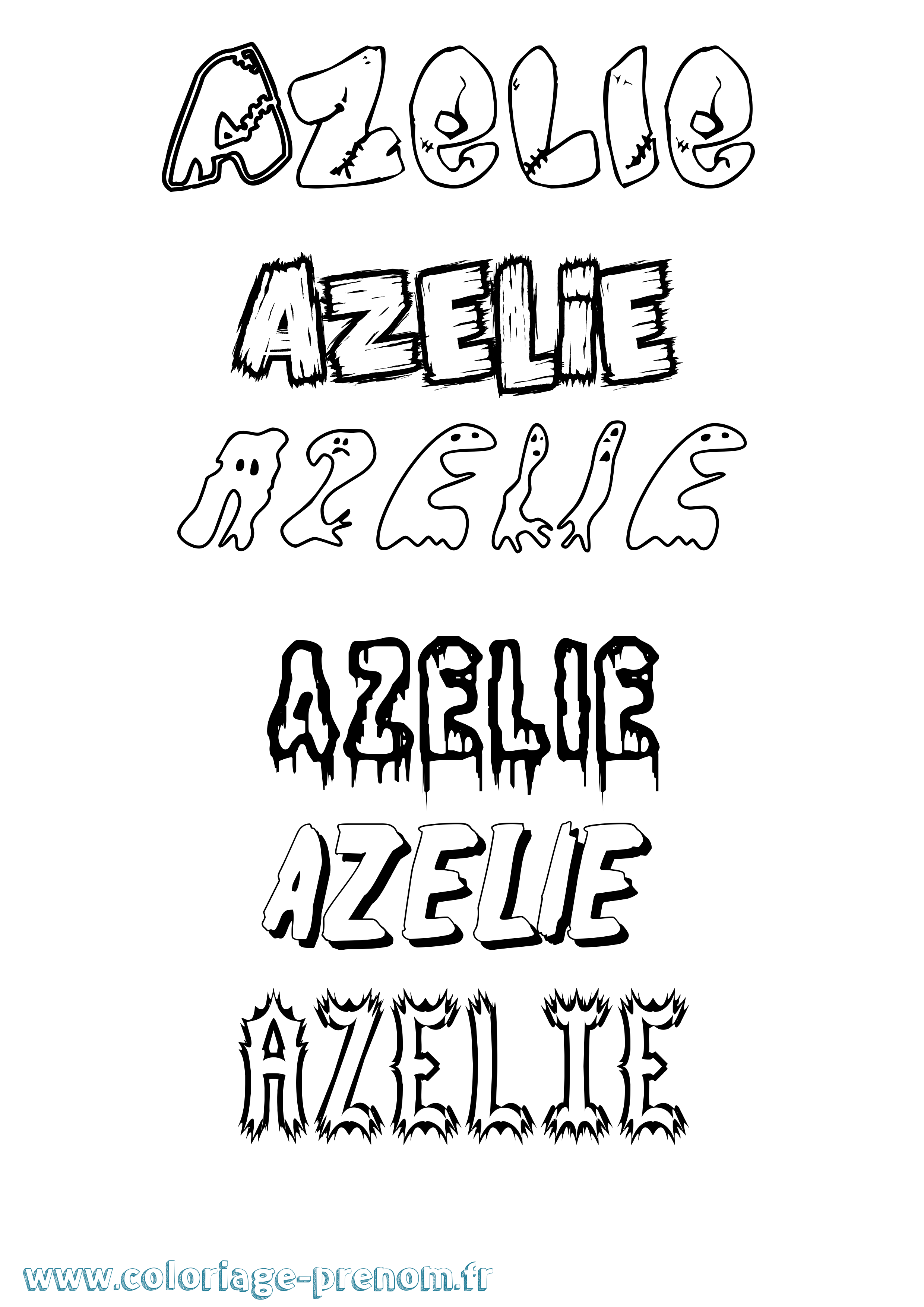 Coloriage prénom Azelie Frisson