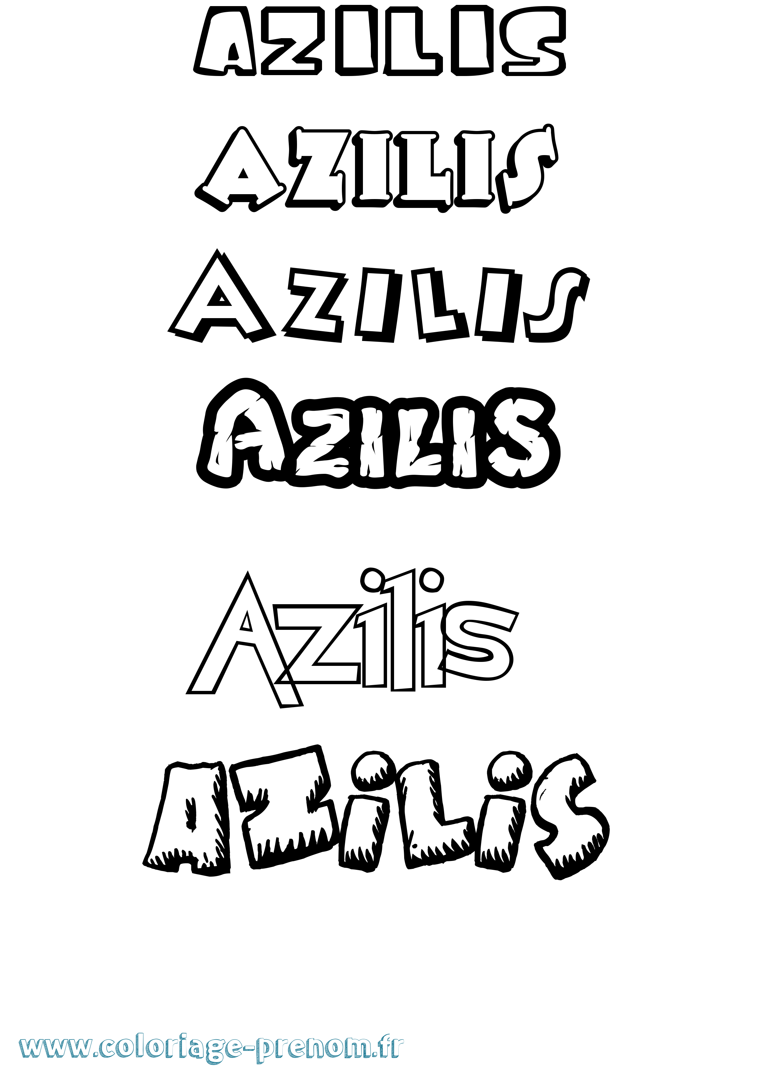 Coloriage prénom Azilis Dessin Animé