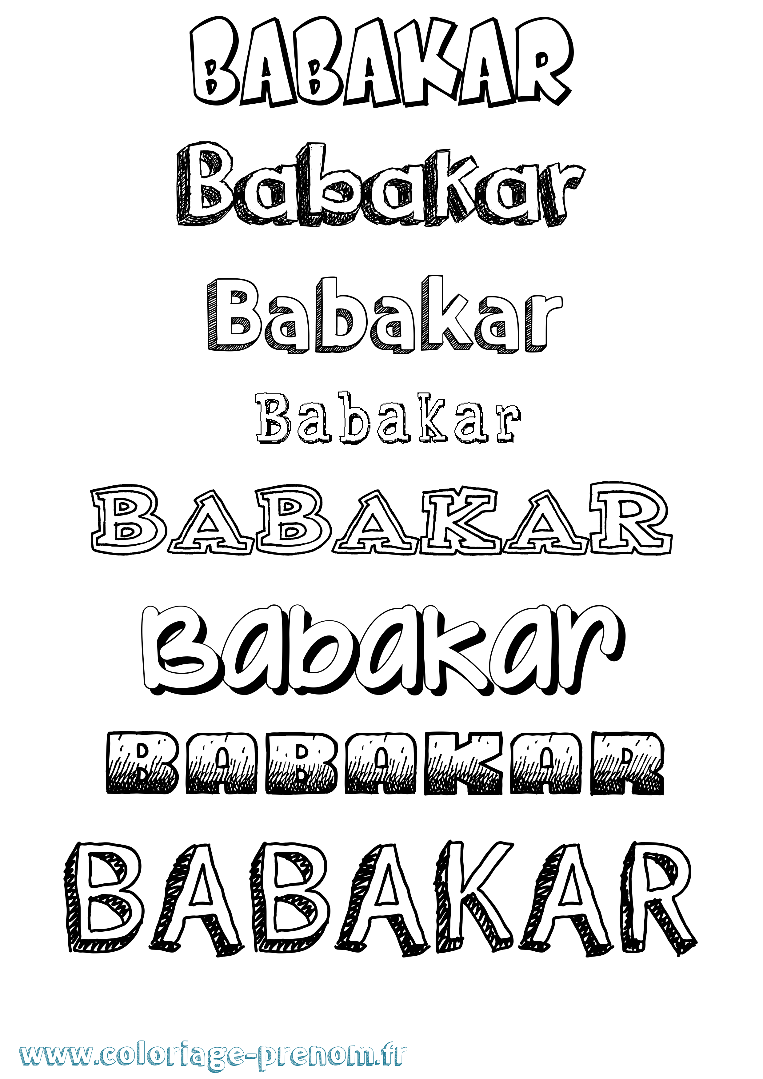 Coloriage Babakar Dessiné Coloriage prénom Babakar Dessiné