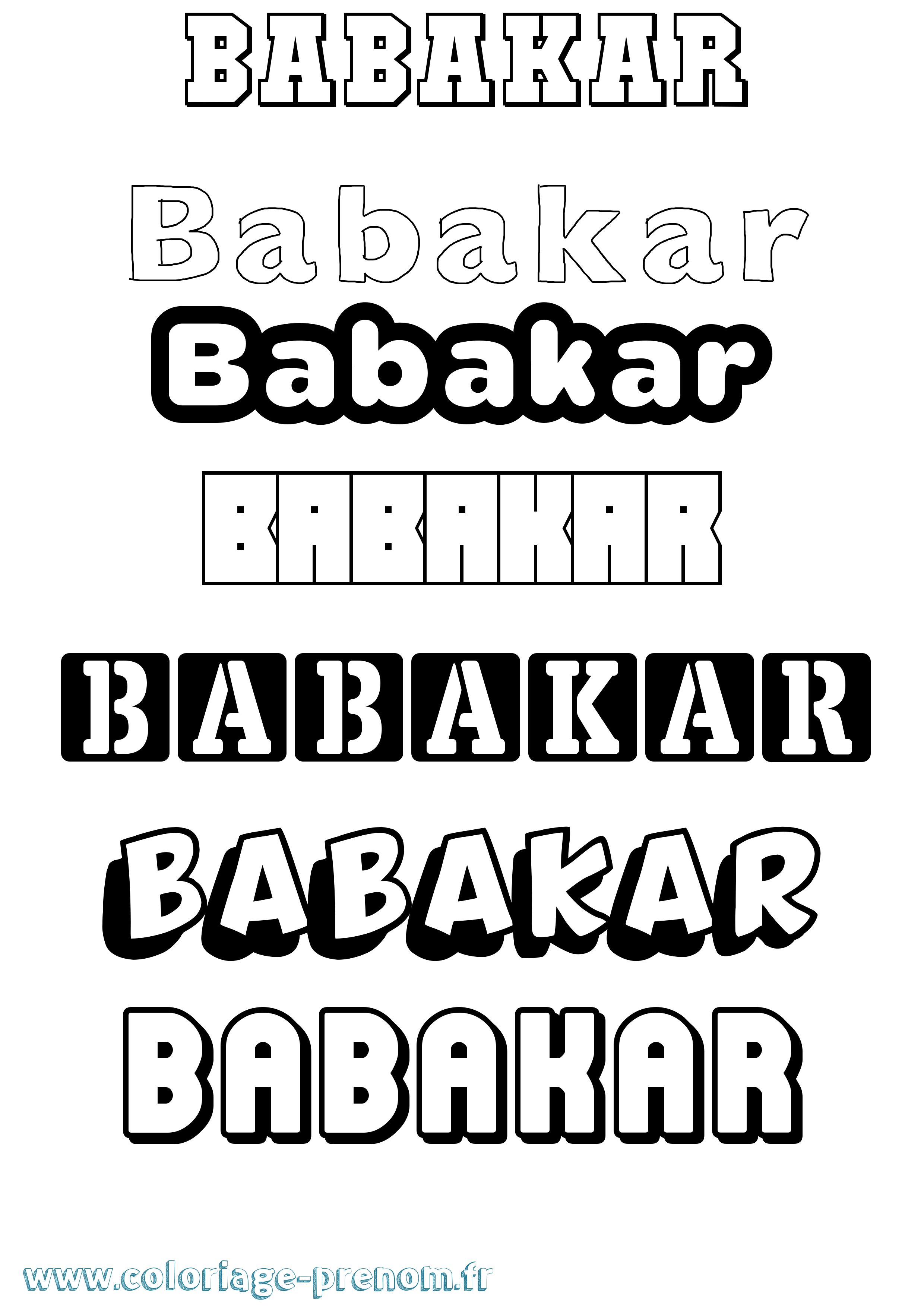 Coloriage Babakar Simple Coloriage prénom Babakar Simple