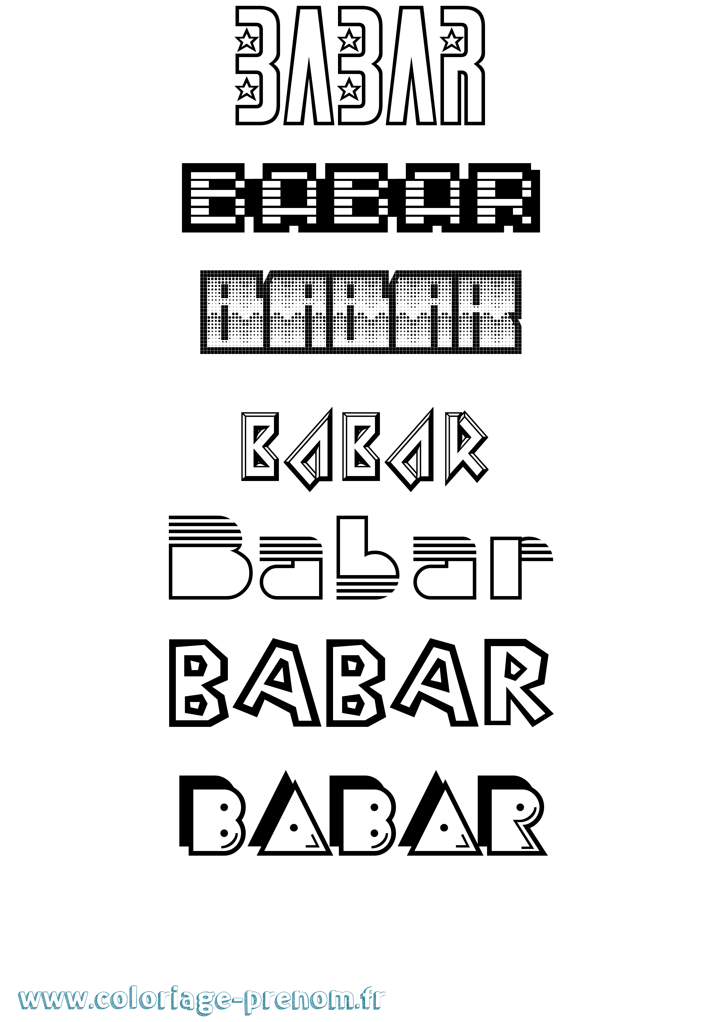 Coloriage Babar Jeux Vidéos Coloriage prénom Babar Jeux Vidéos