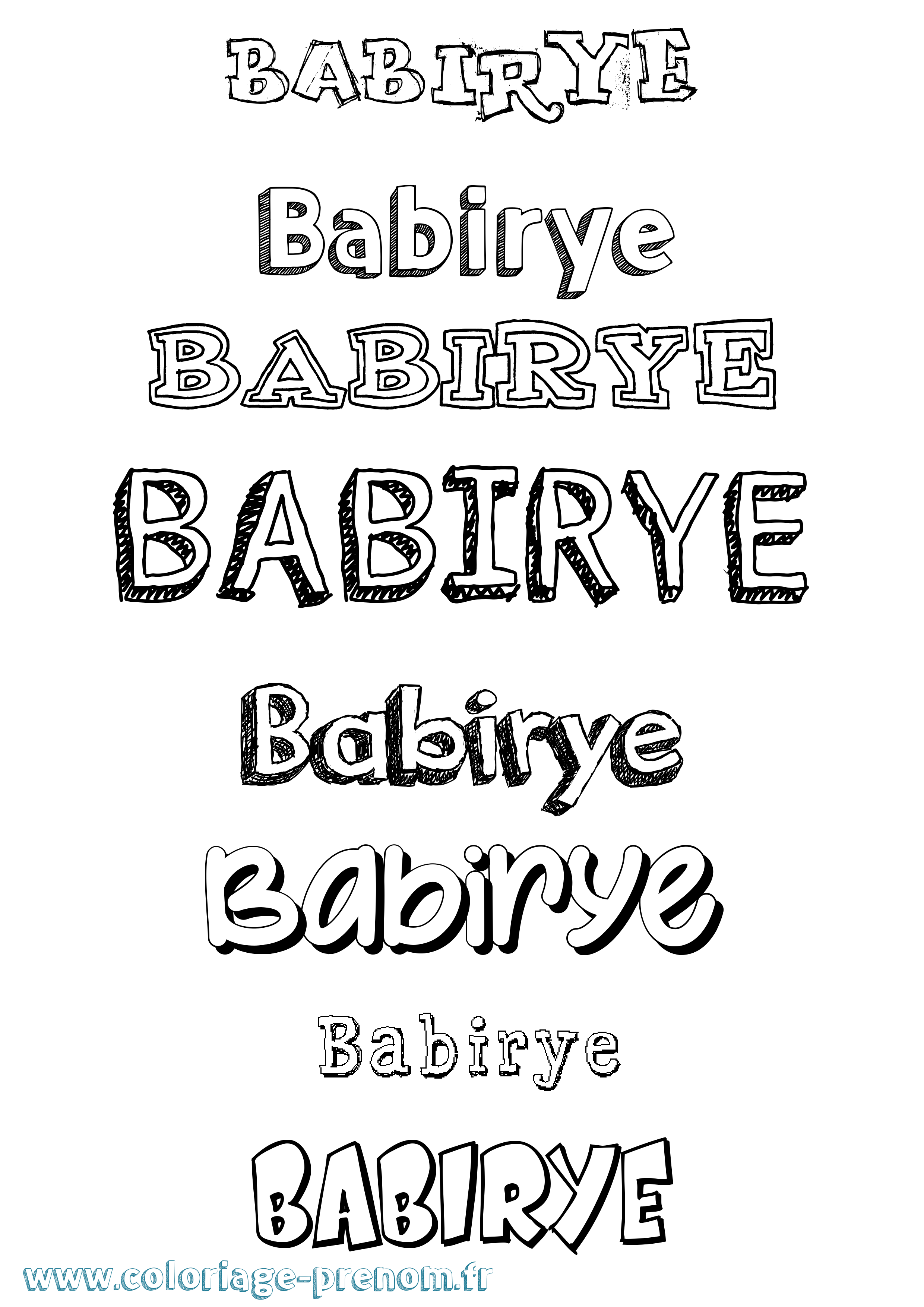 Coloriage Babirye Dessiné Coloriage prénom Babirye Dessiné