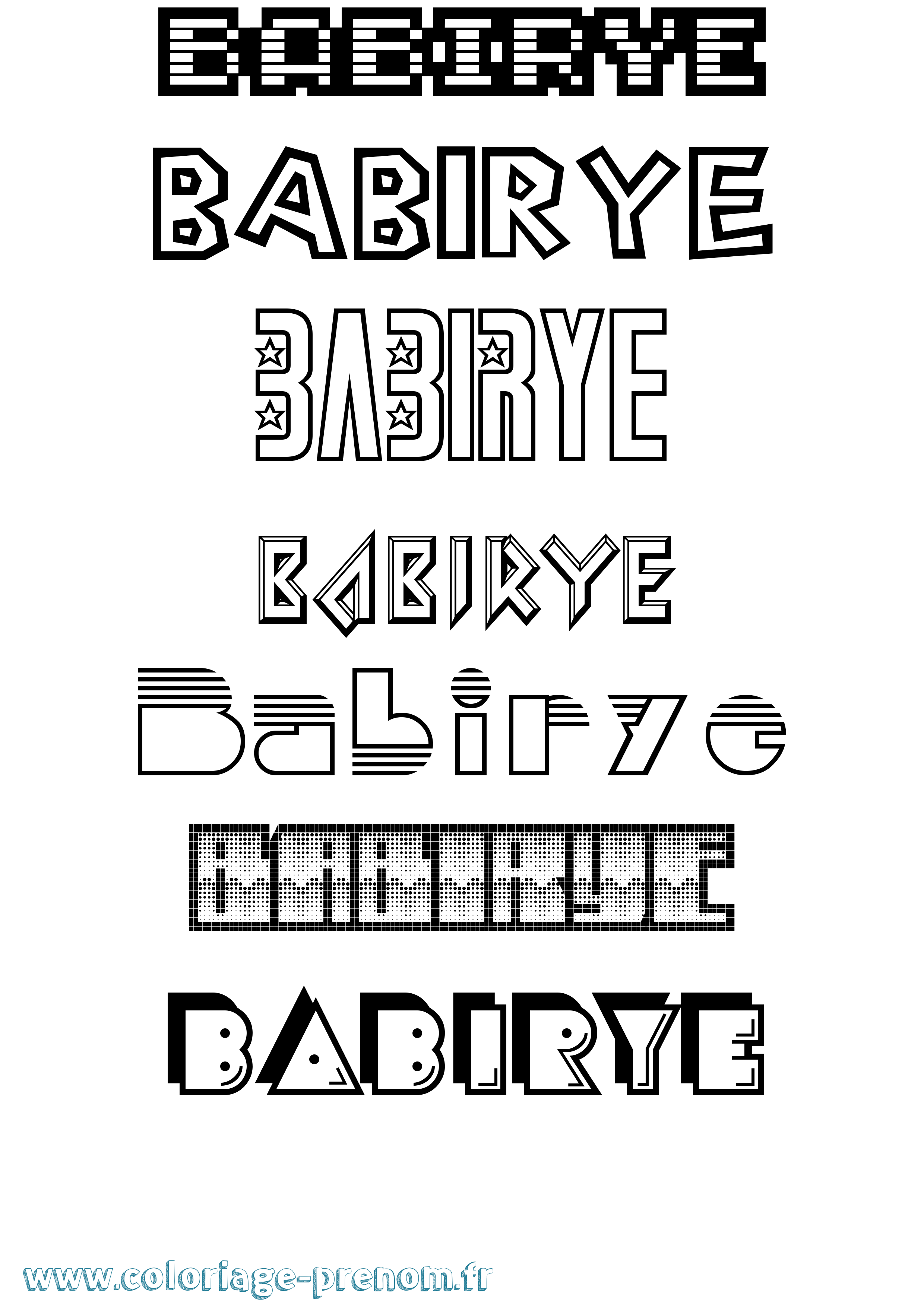 Coloriage Babirye Jeux Vidéos Coloriage prénom Babirye Jeux Vidéos