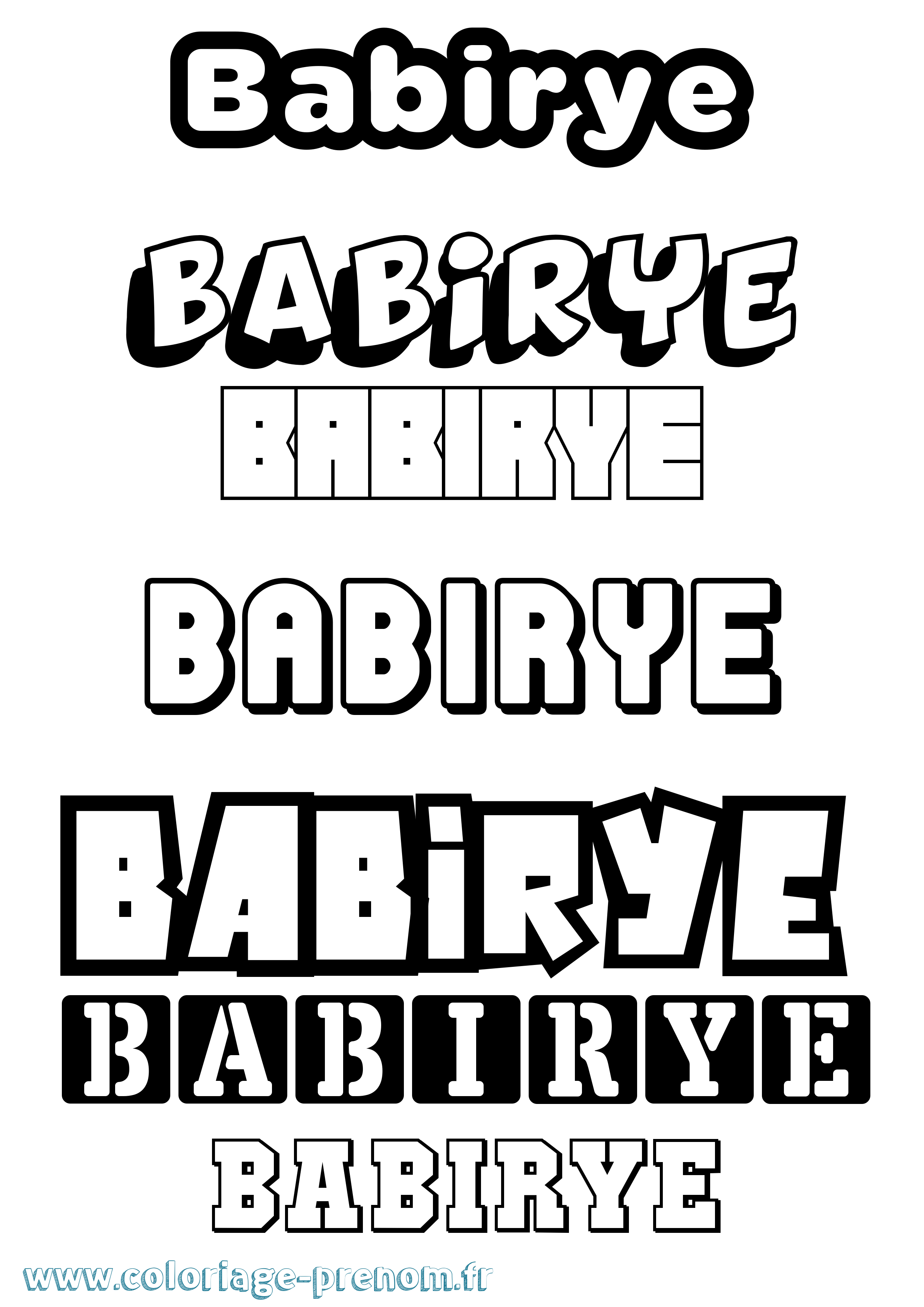 Coloriage Babirye Simple Coloriage prénom Babirye Simple