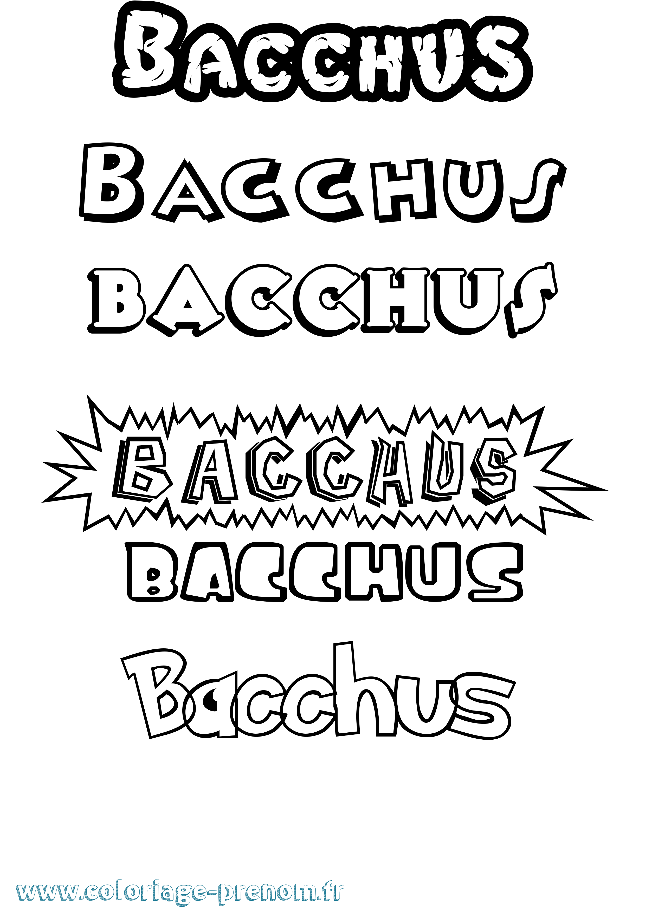 Coloriage prénom Bacchus Dessin Animé