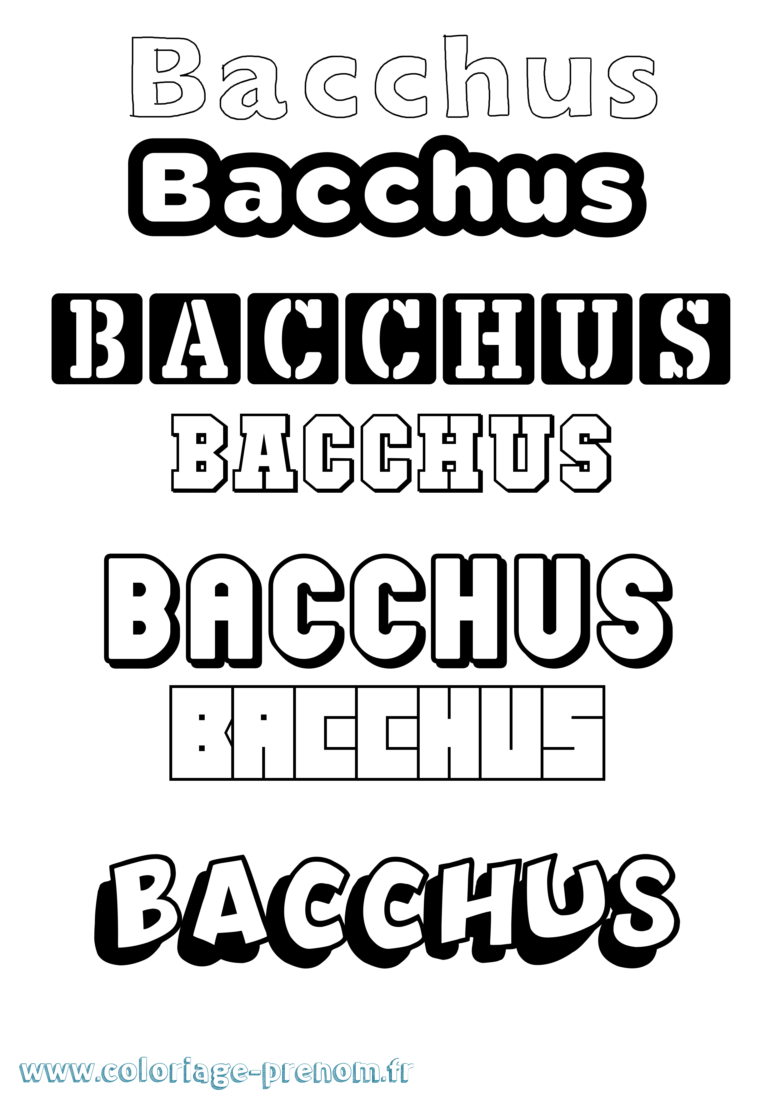 Coloriage prénom Bacchus Simple