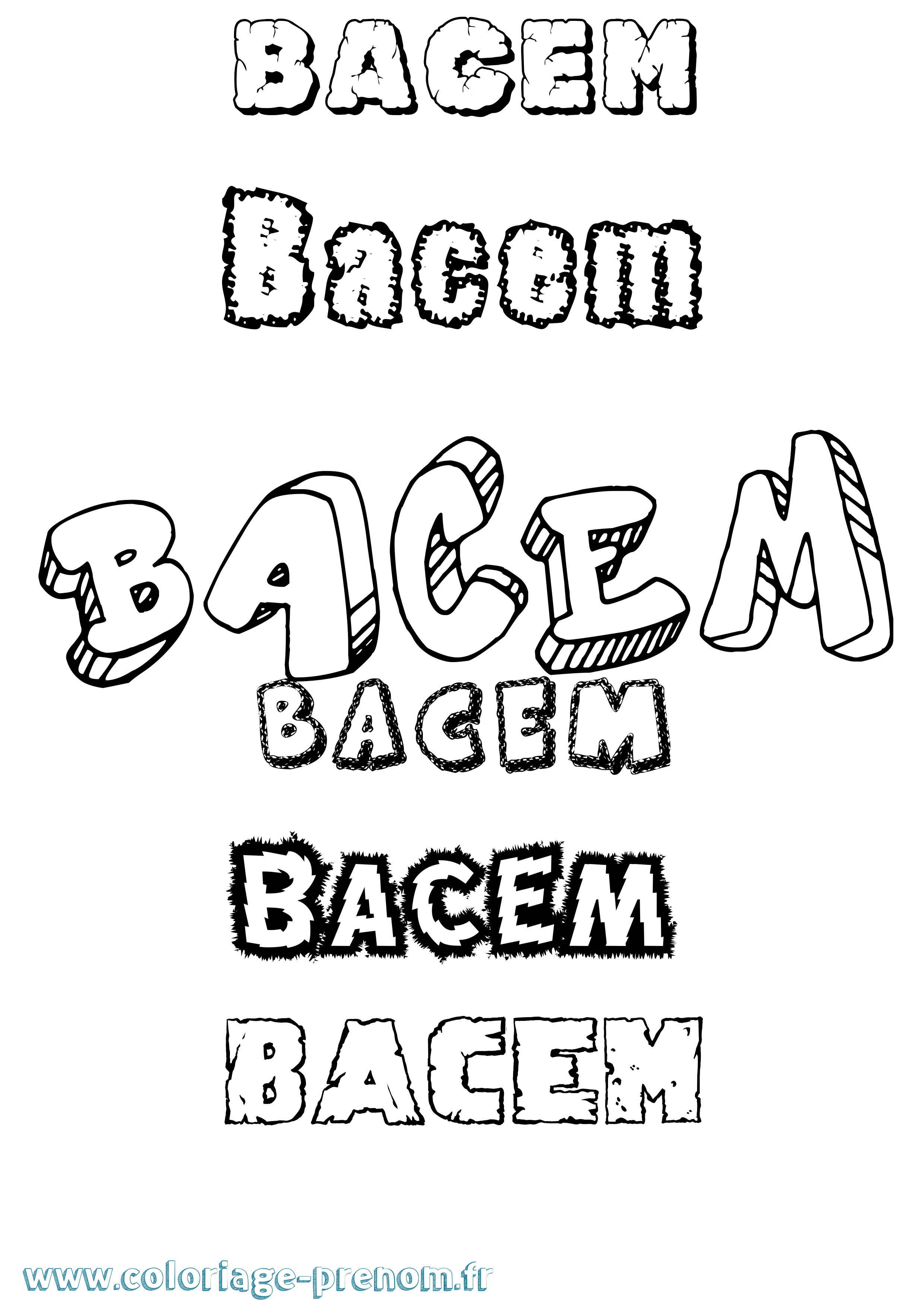 Coloriage Bacem Destructuré Coloriage prénom Bacem Destructuré