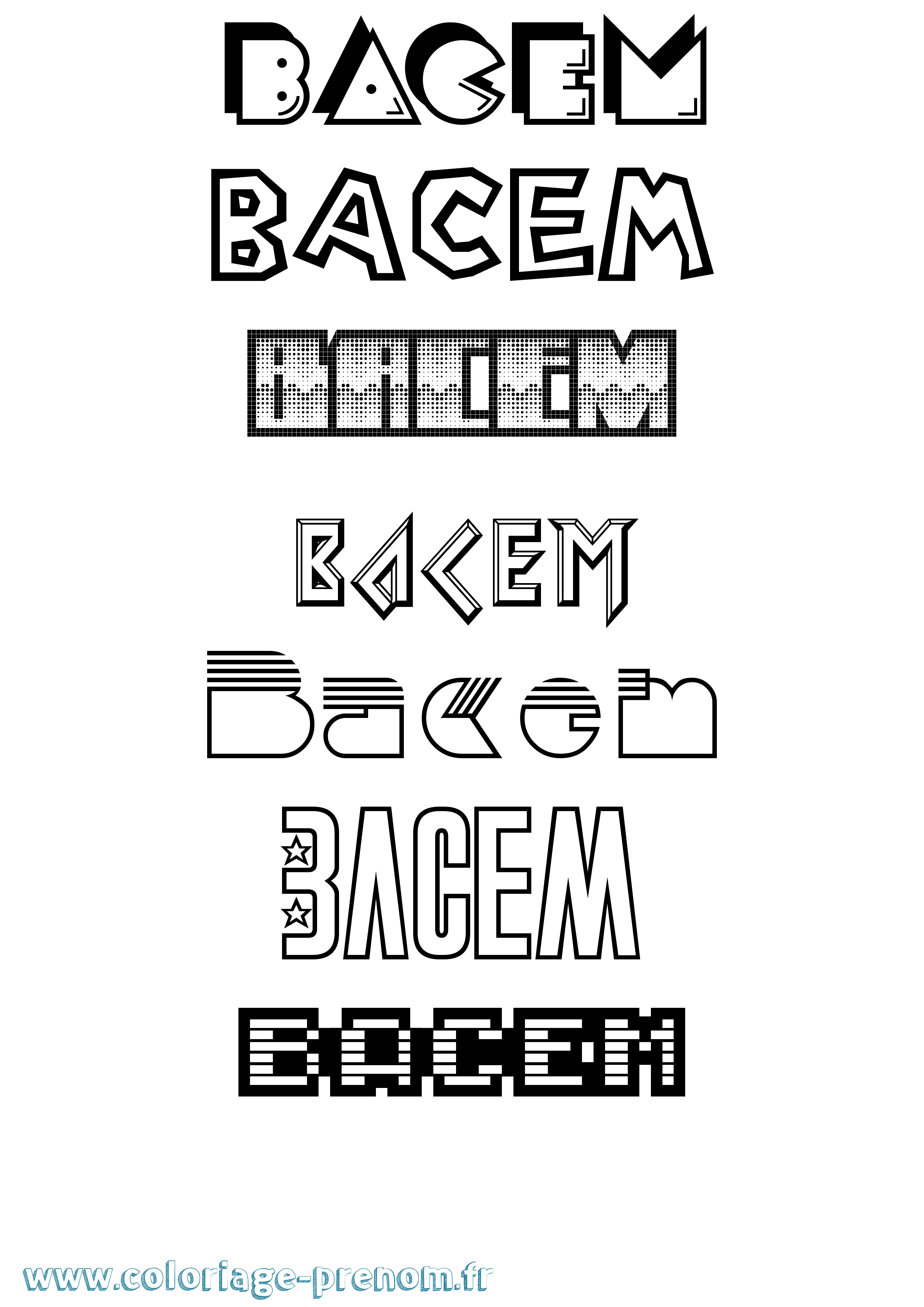 Coloriage Bacem Jeux Vidéos Coloriage prénom Bacem Jeux Vidéos