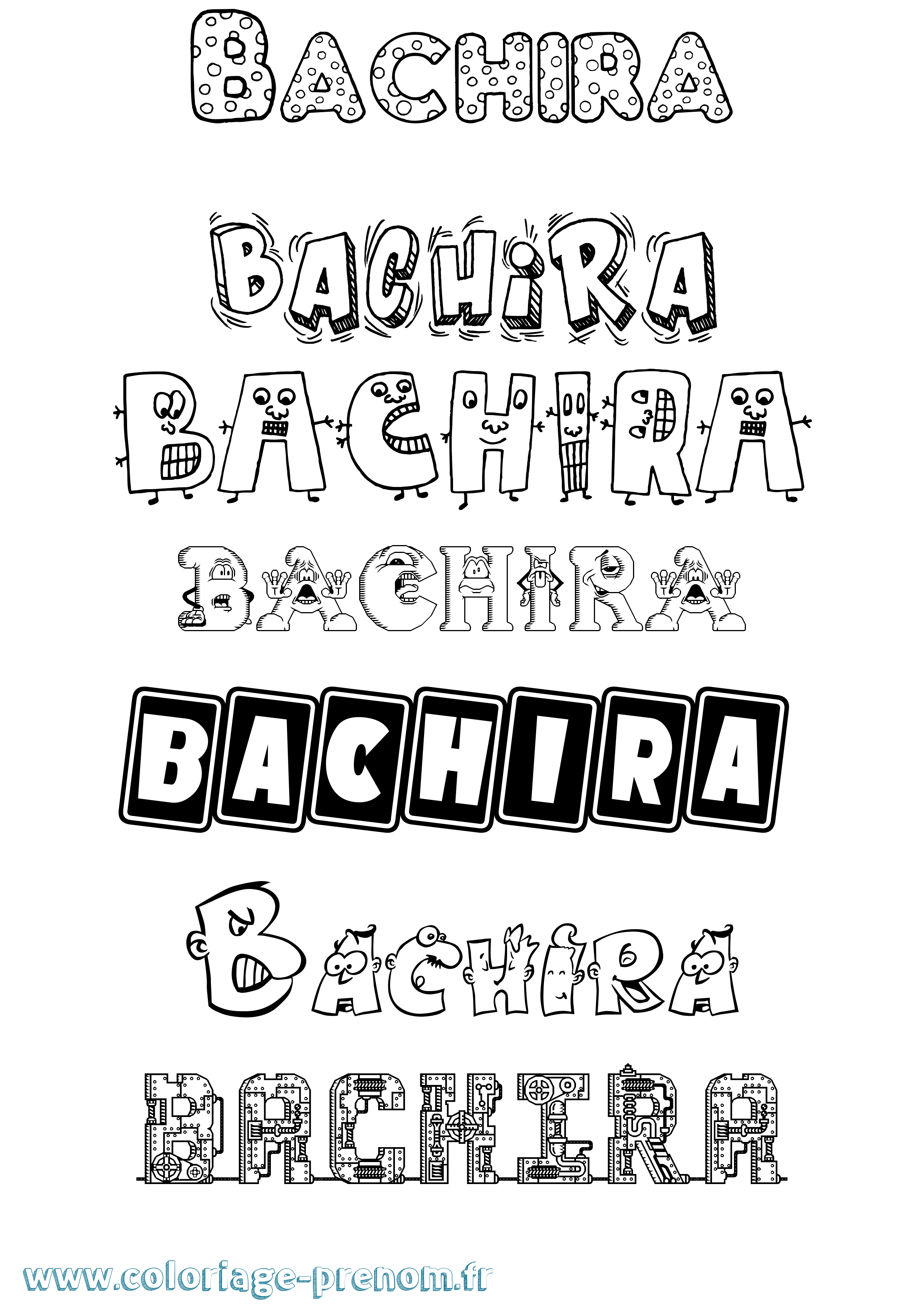 Coloriage prénom Bachira Fun