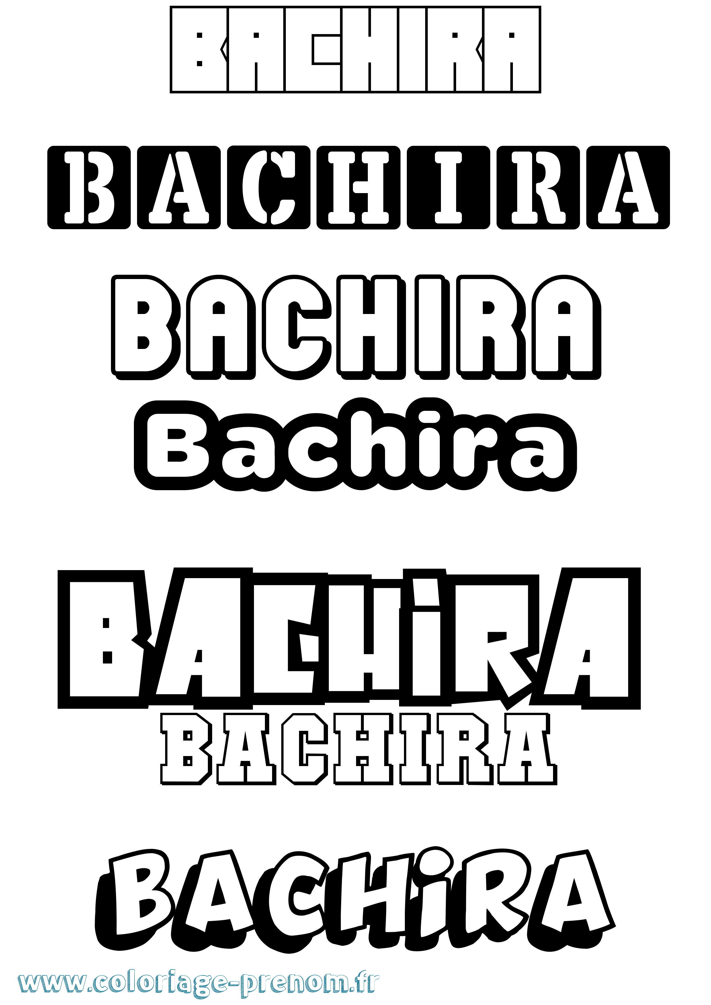 Coloriage prénom Bachira Simple