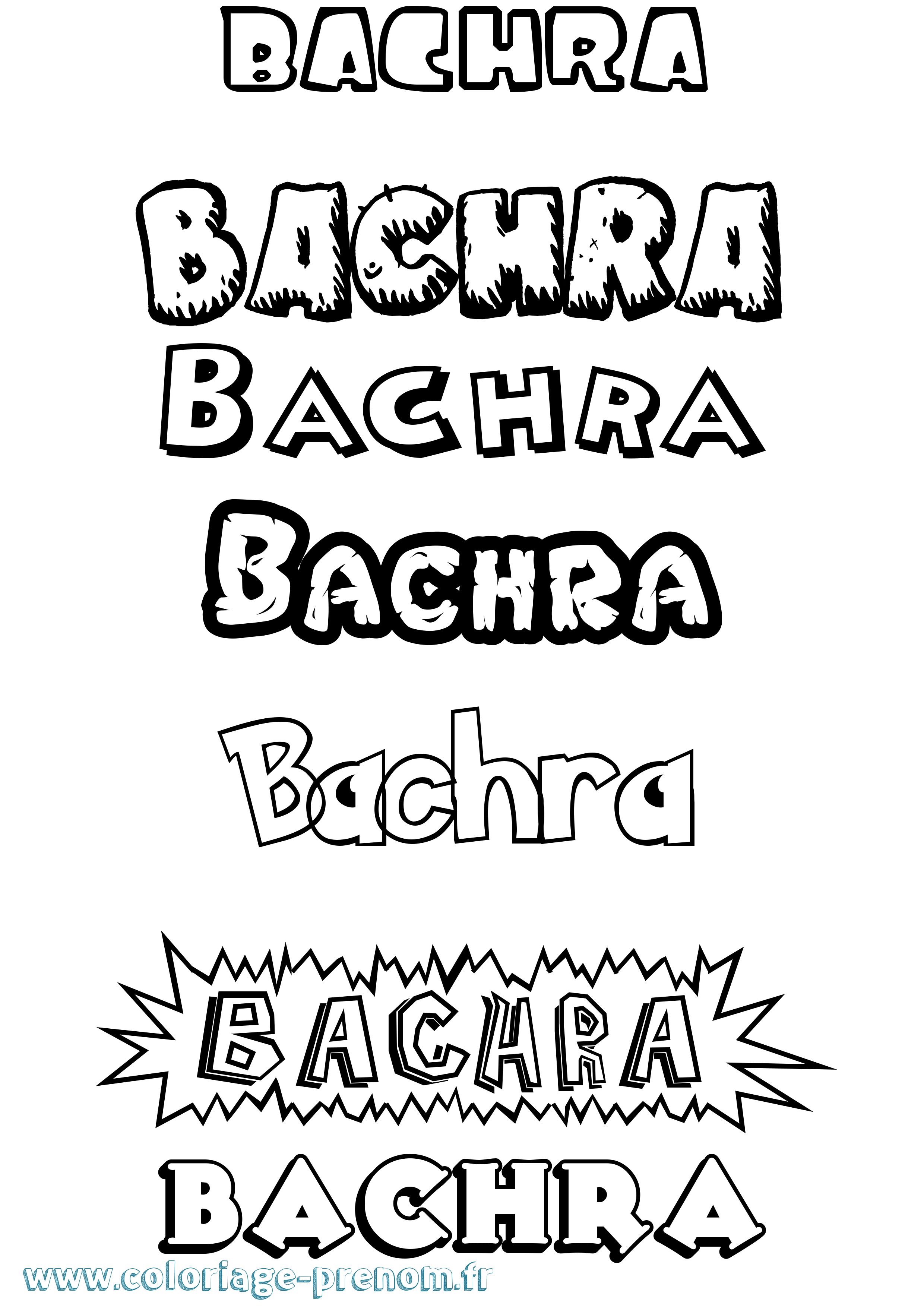 Coloriage prénom Bachra Dessin Animé