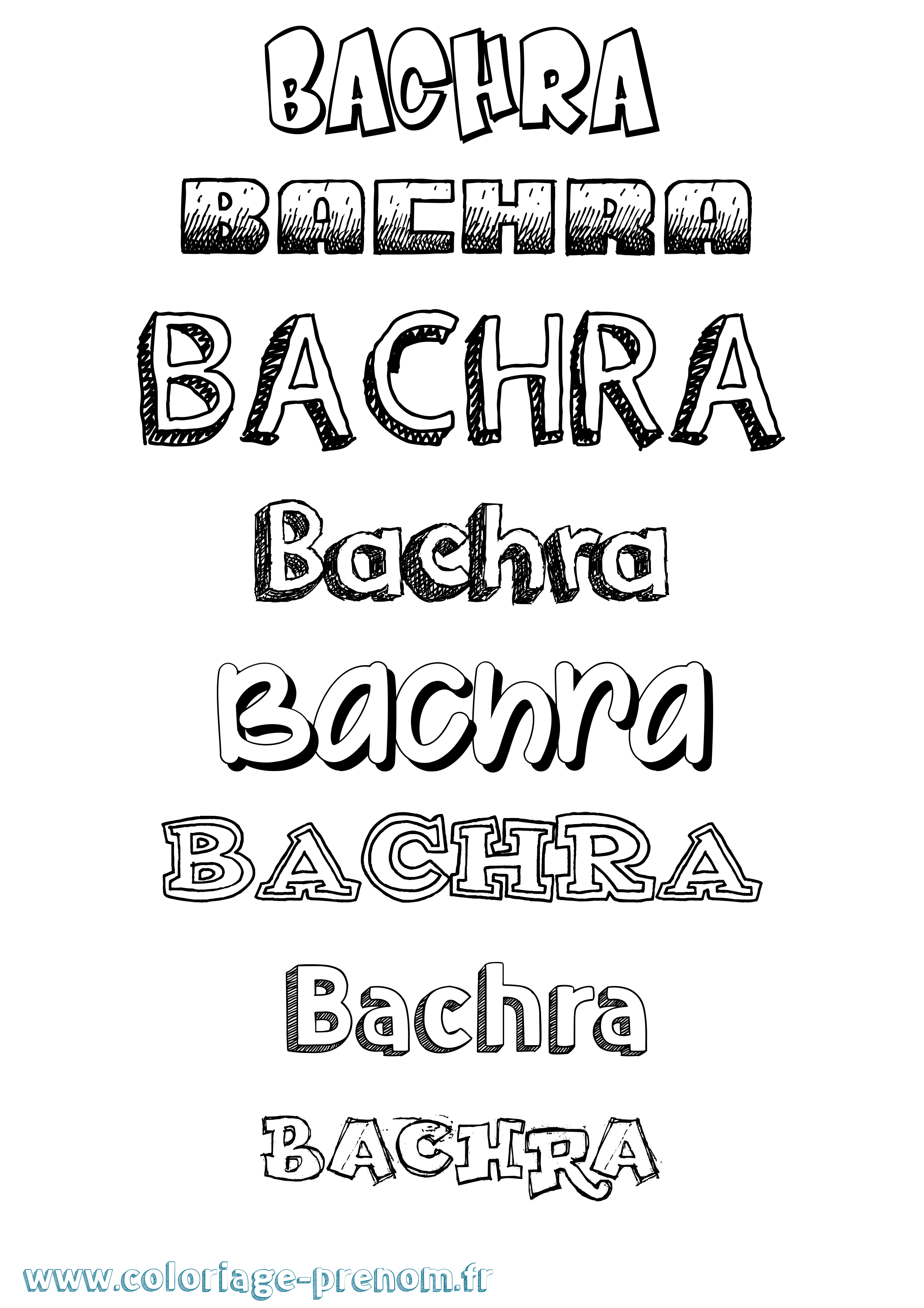 Coloriage prénom Bachra Dessiné