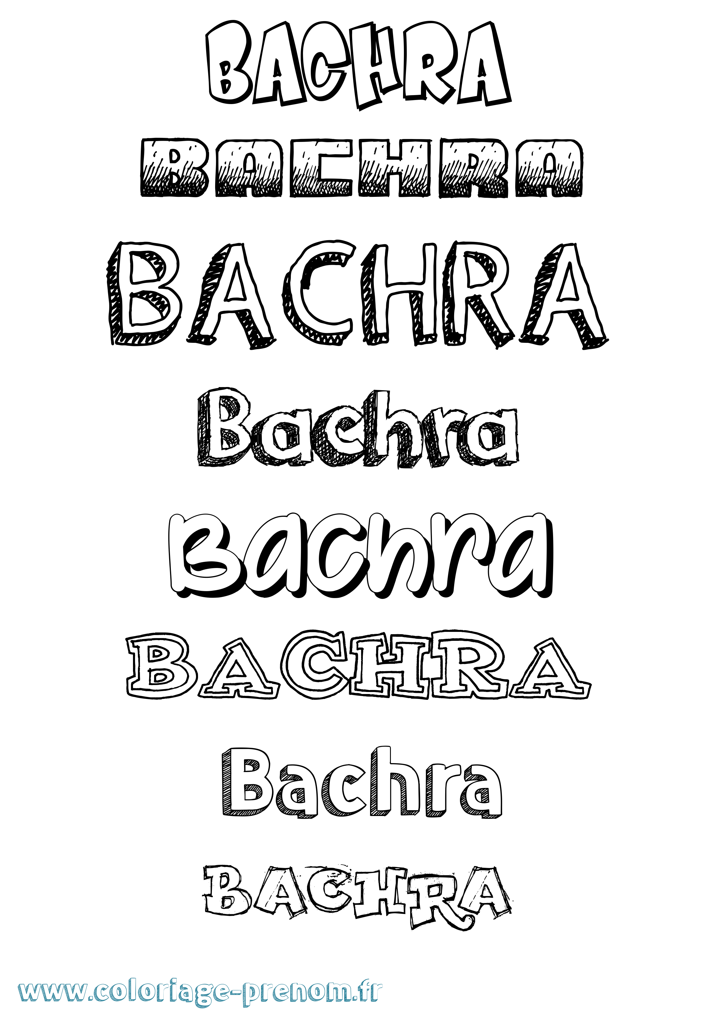 Coloriage Bachra Dessiné Coloriage prénom Bachra Dessiné