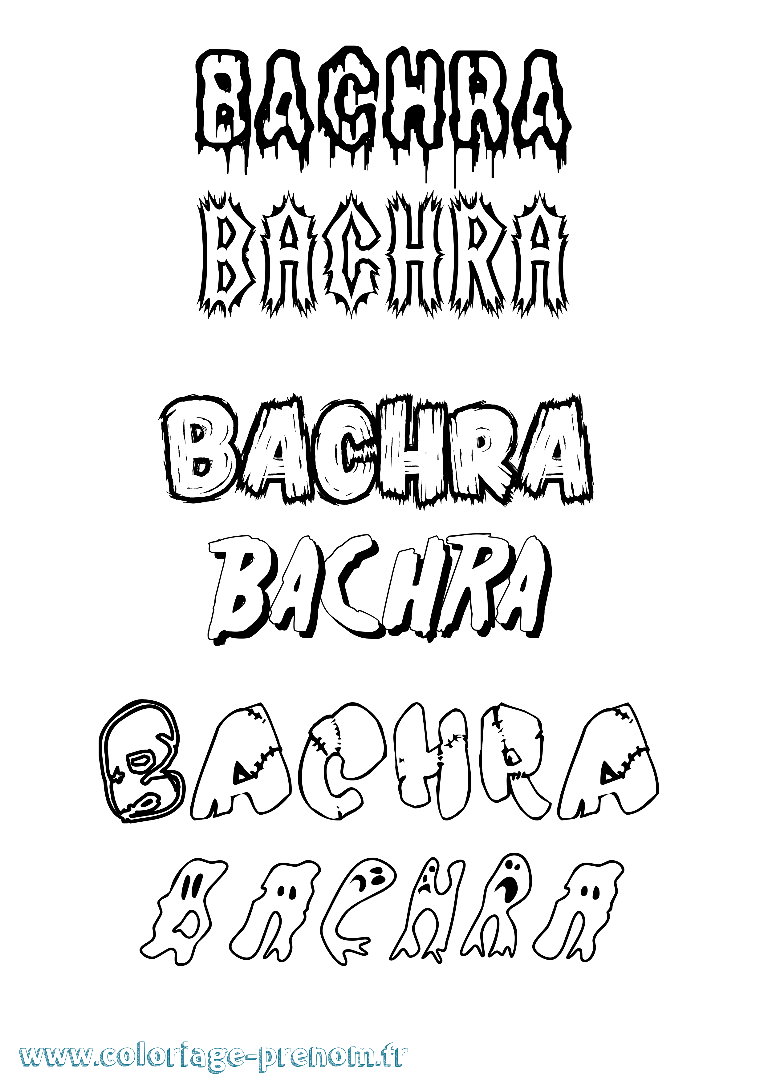 Coloriage Bachra Frisson Coloriage prénom Bachra Frisson