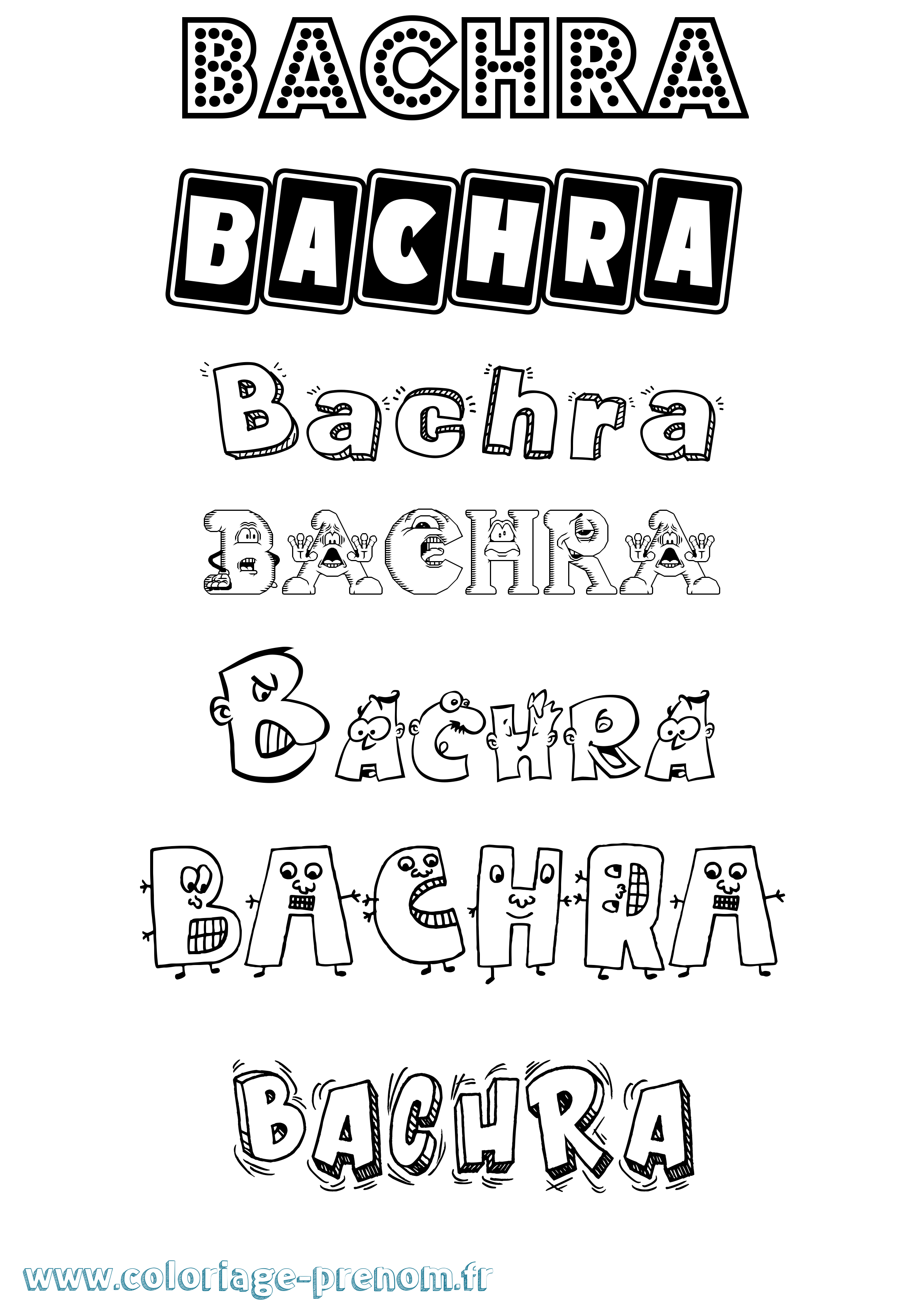 Coloriage Bachra Fun Coloriage prénom Bachra Fun