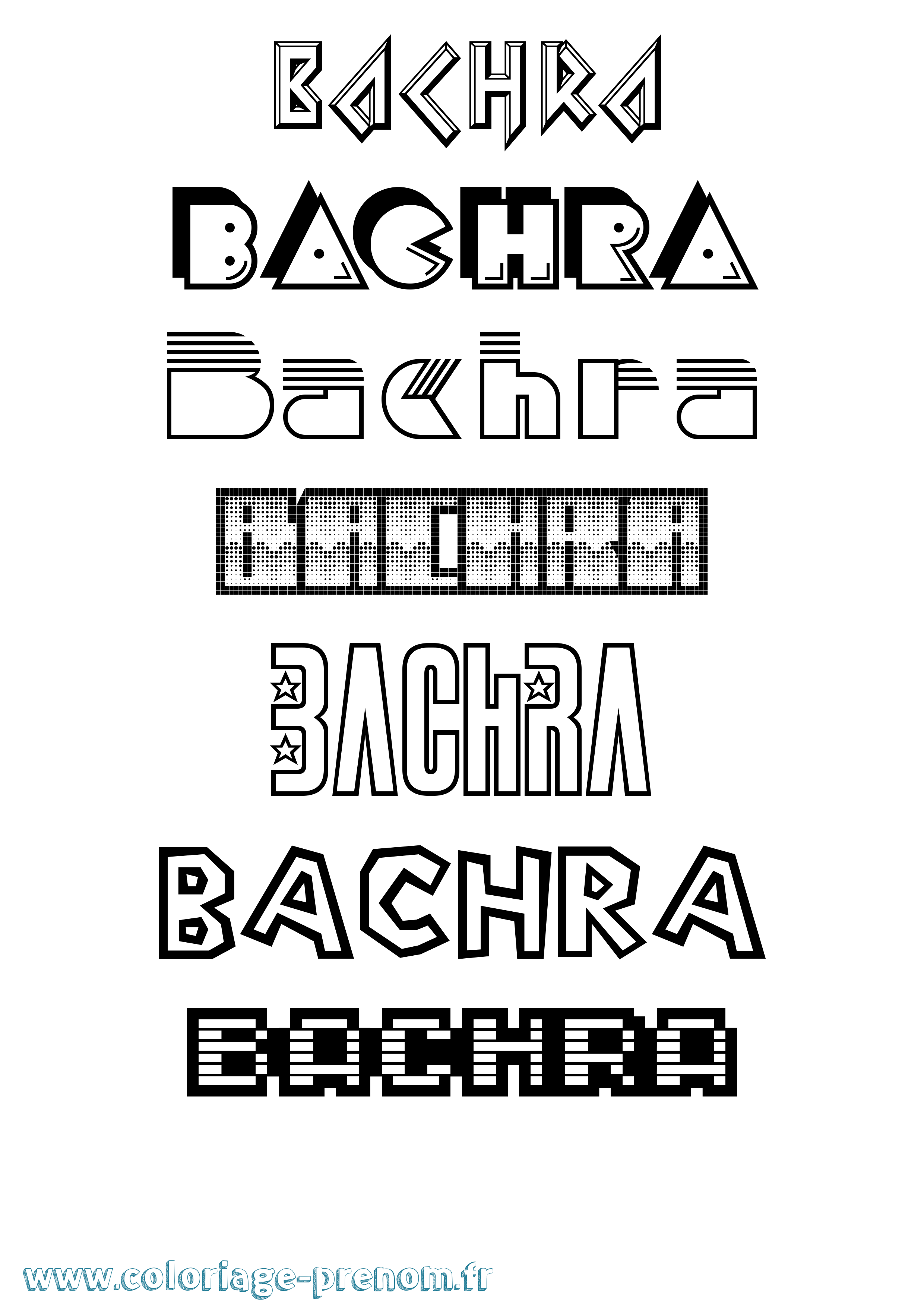 Coloriage Bachra Jeux Vidéos Coloriage prénom Bachra Jeux Vidéos