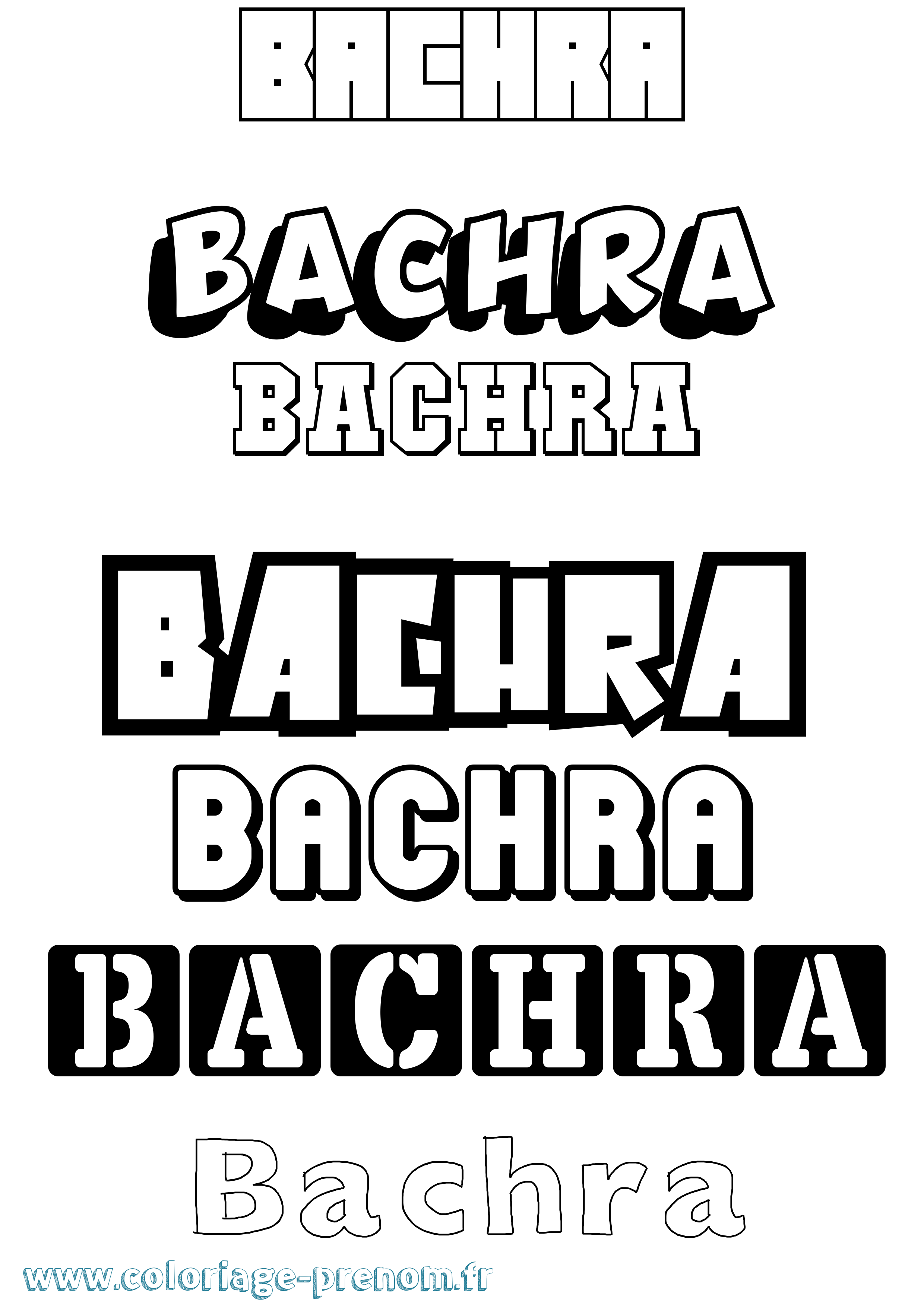 Coloriage prénom Bachra Simple
