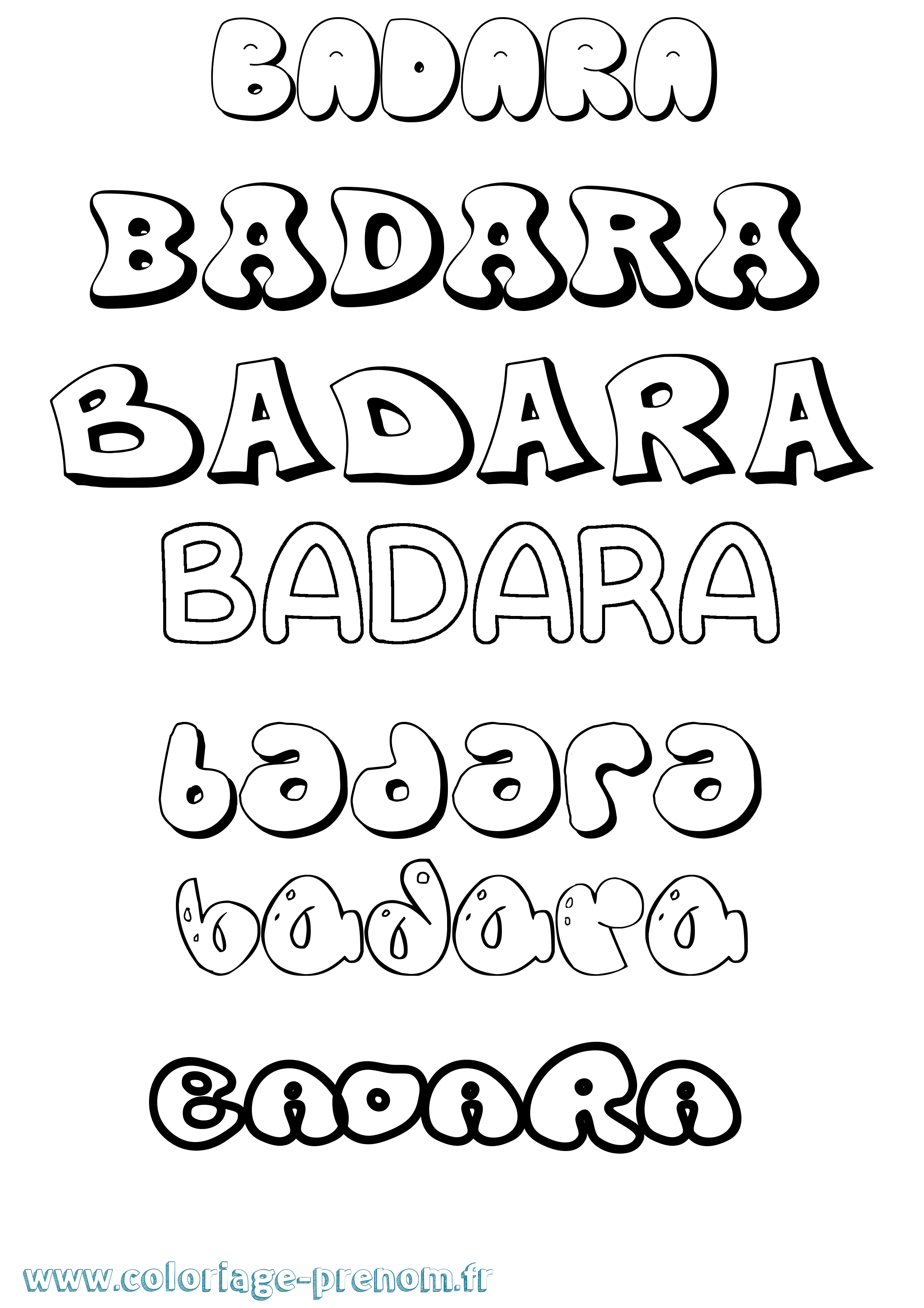 Coloriage Badara Bubble Coloriage prénom Badara Bubble