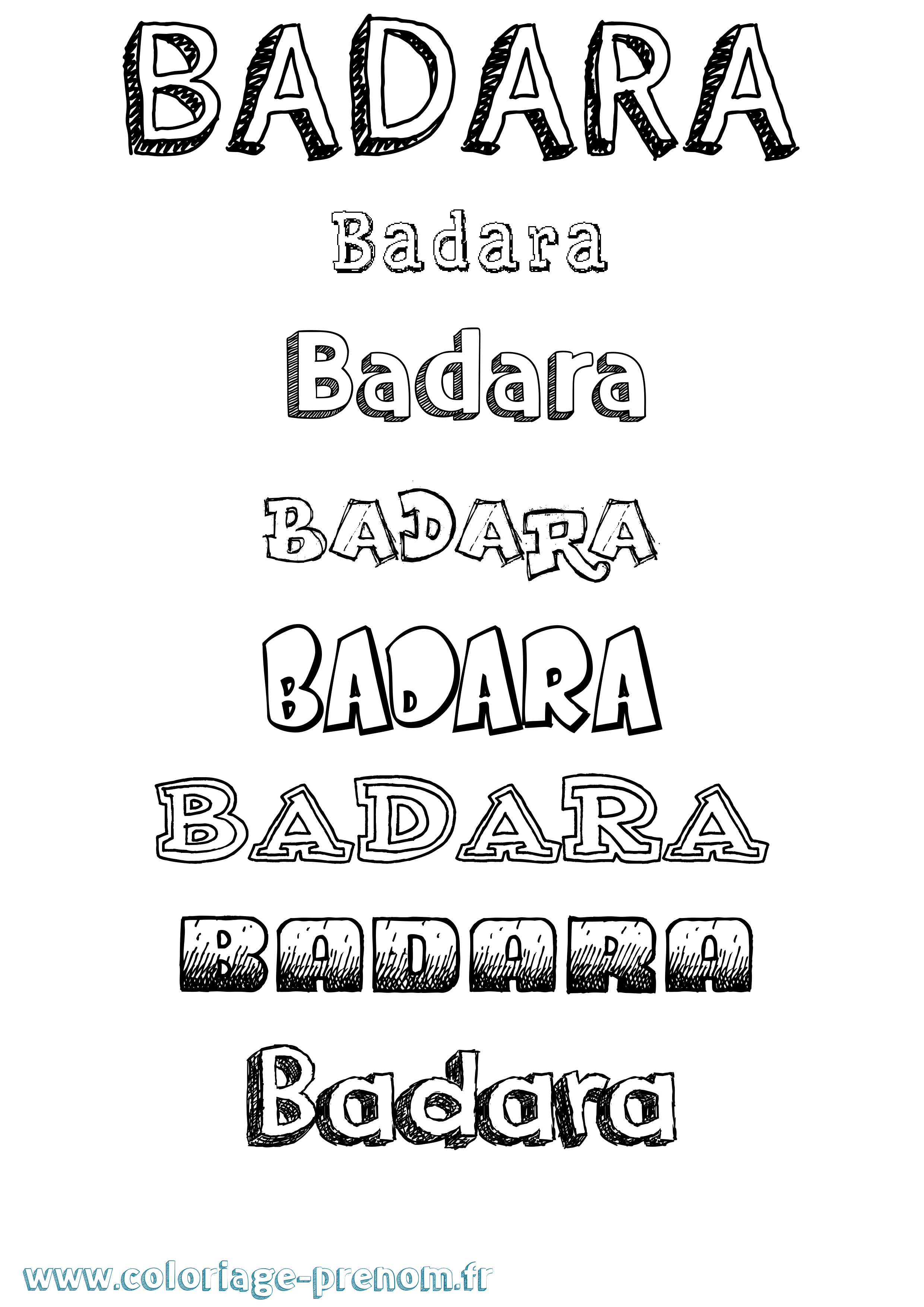 Coloriage Badara Dessiné Coloriage prénom Badara Dessiné