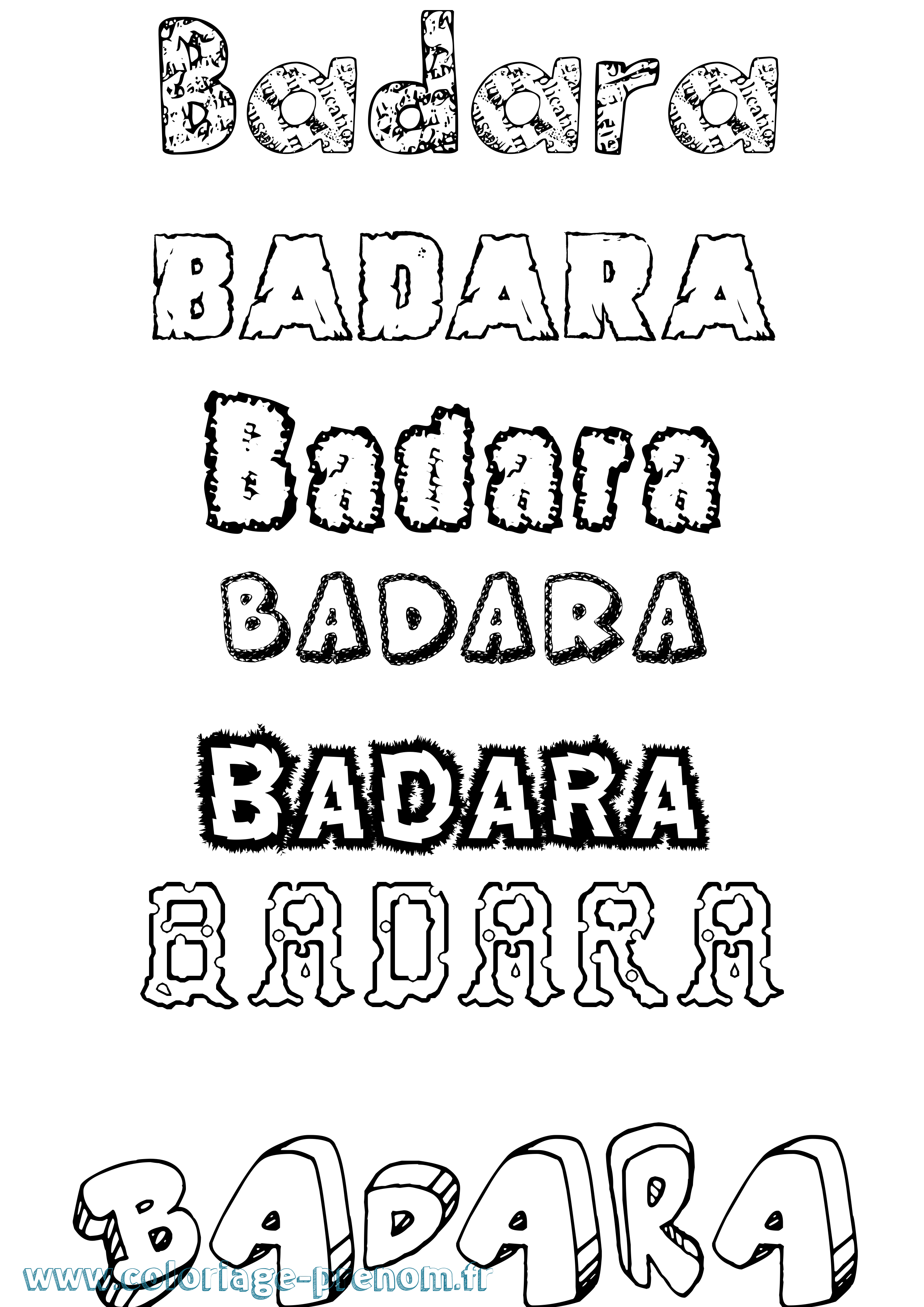 Coloriage Badara Destructuré Coloriage prénom Badara Destructuré