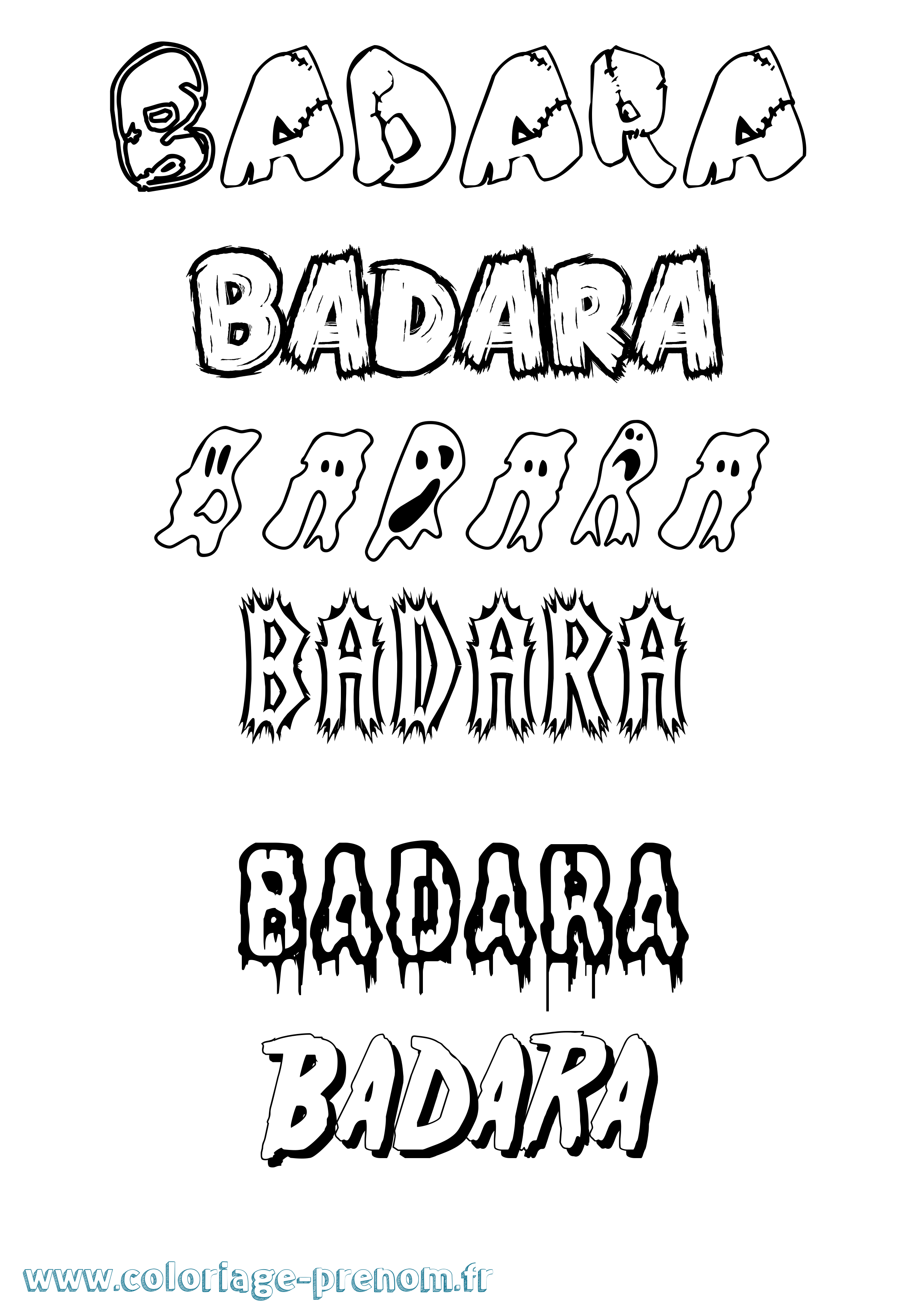 Coloriage Badara Frisson Coloriage prénom Badara Frisson