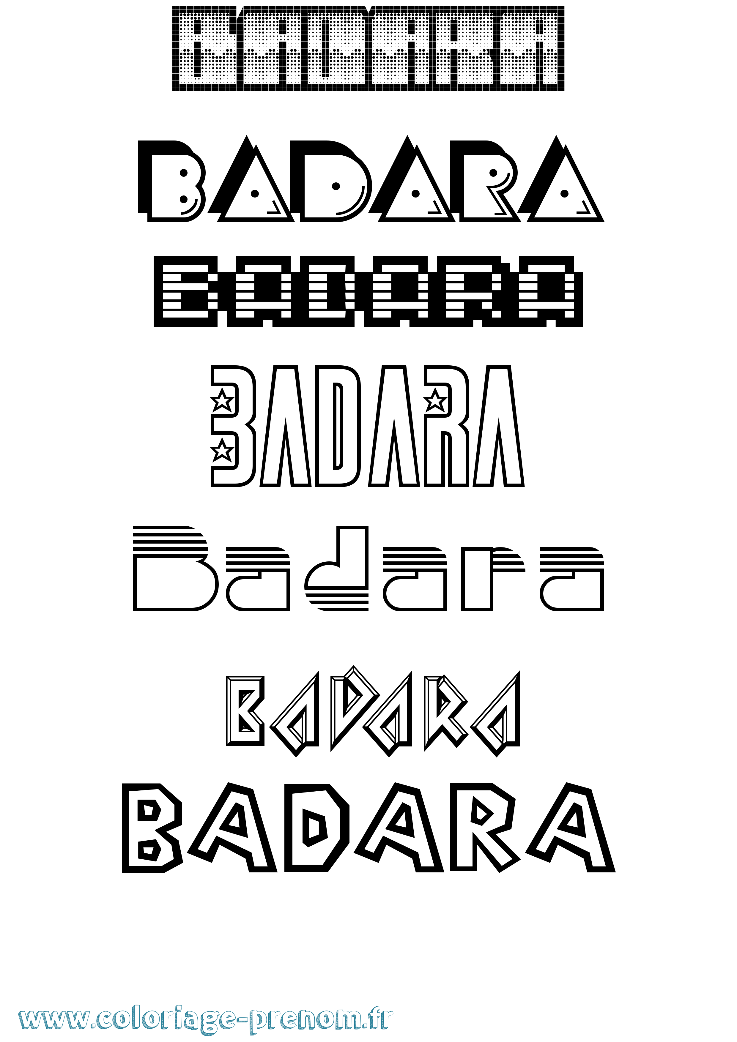 Coloriage Badara Jeux Vidéos Coloriage prénom Badara Jeux Vidéos
