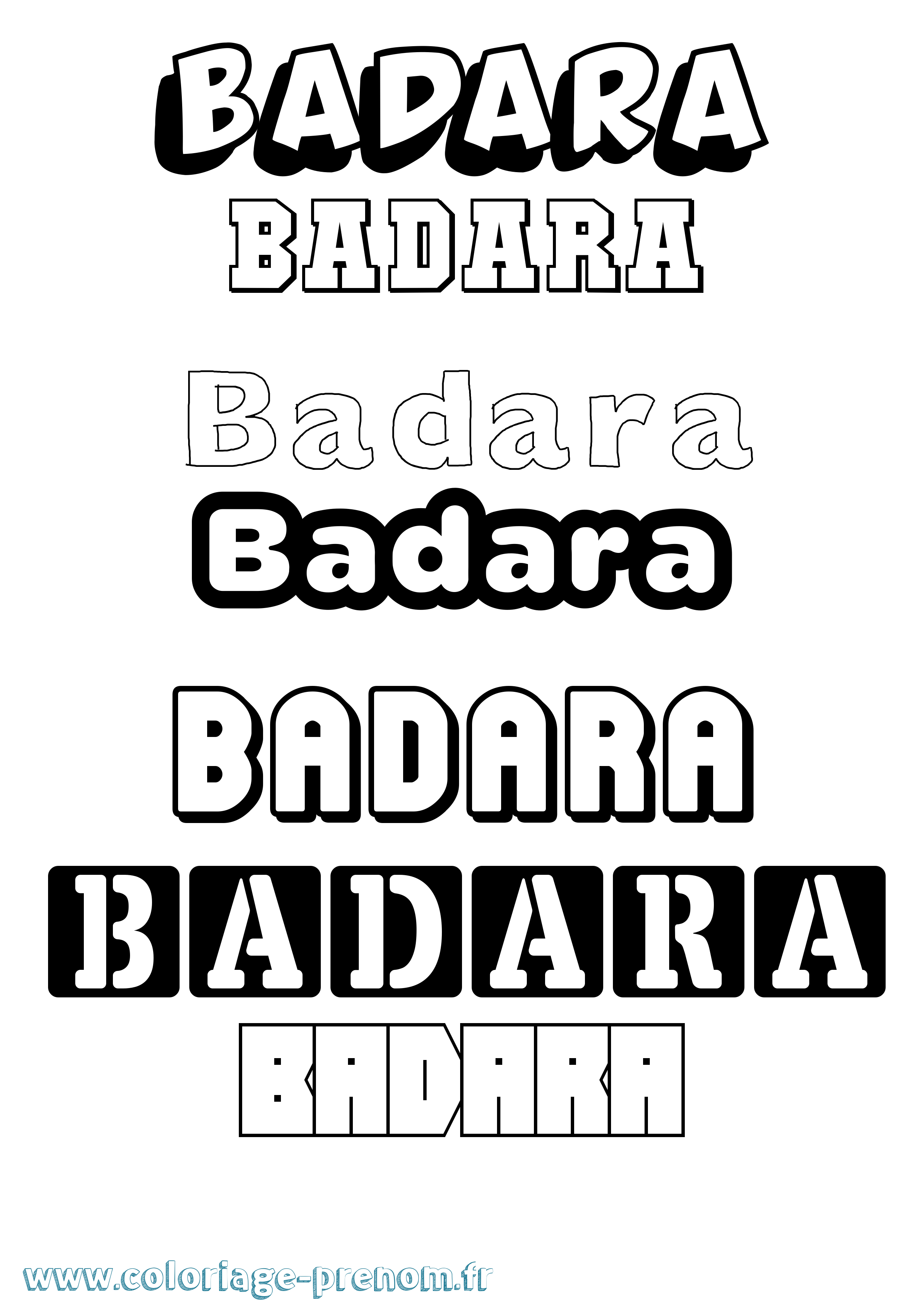 Coloriage Badara Simple Coloriage prénom Badara Simple