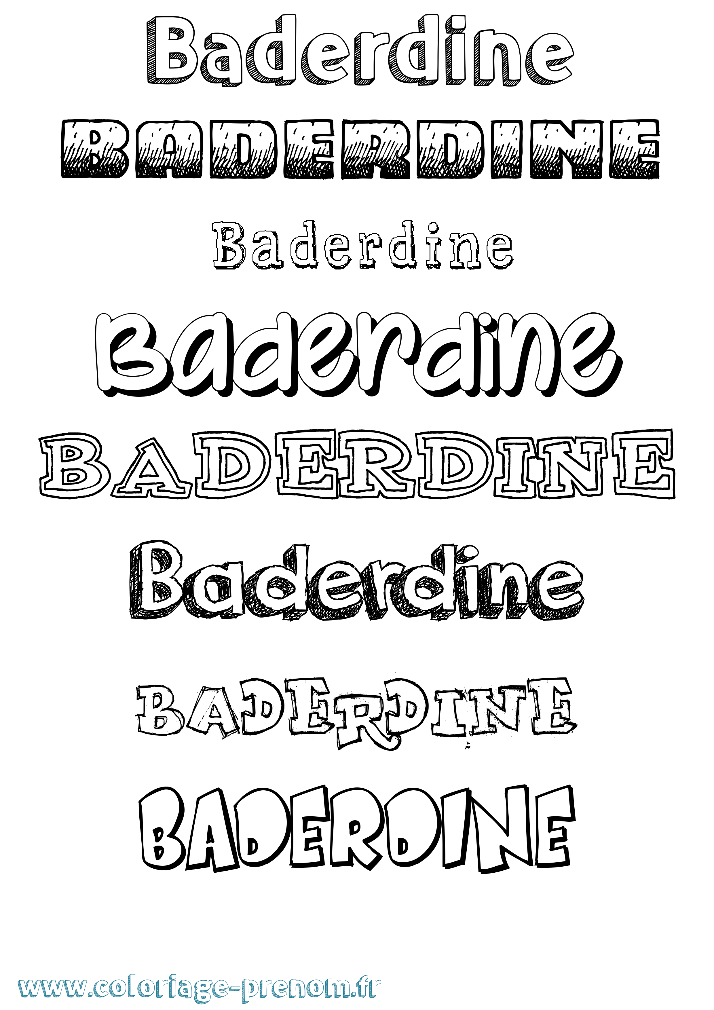 Coloriage Baderdine Dessiné Coloriage prénom Baderdine Dessiné