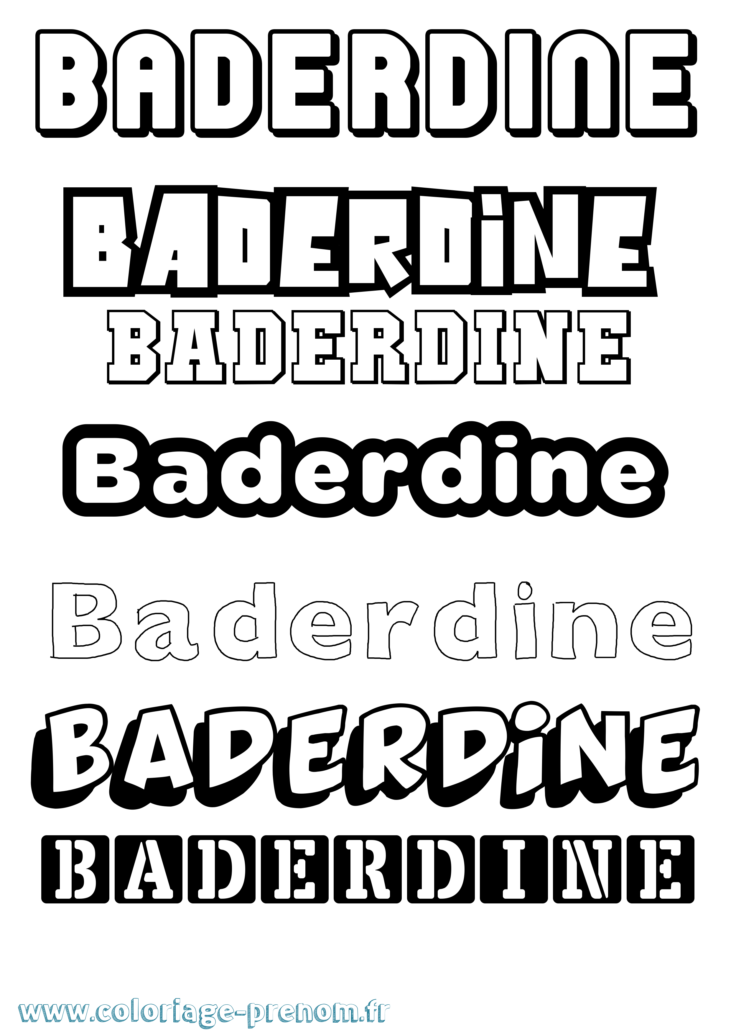 Coloriage Baderdine Simple Coloriage prénom Baderdine Simple