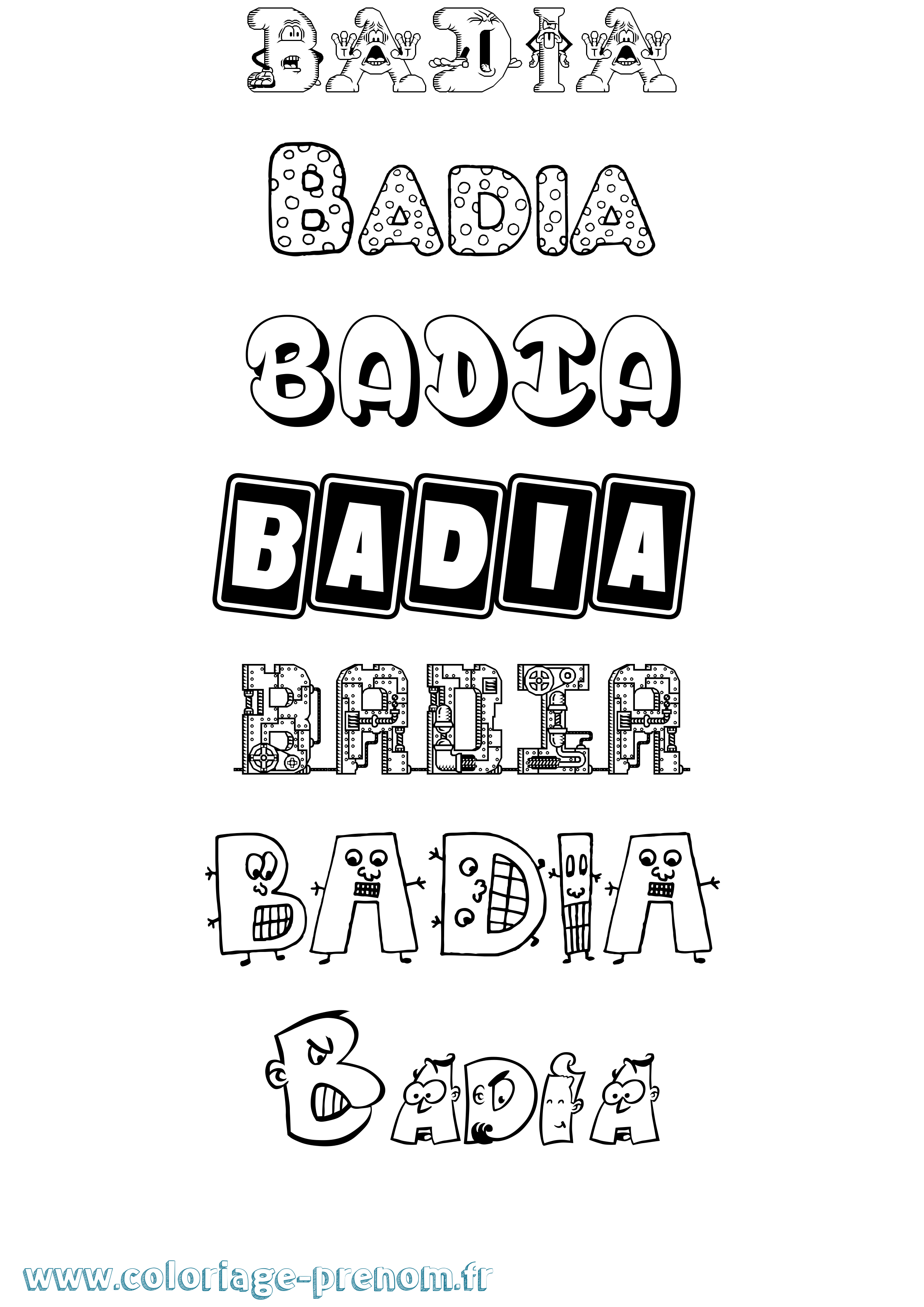 Coloriage Badia Fun Coloriage prénom Badia Fun