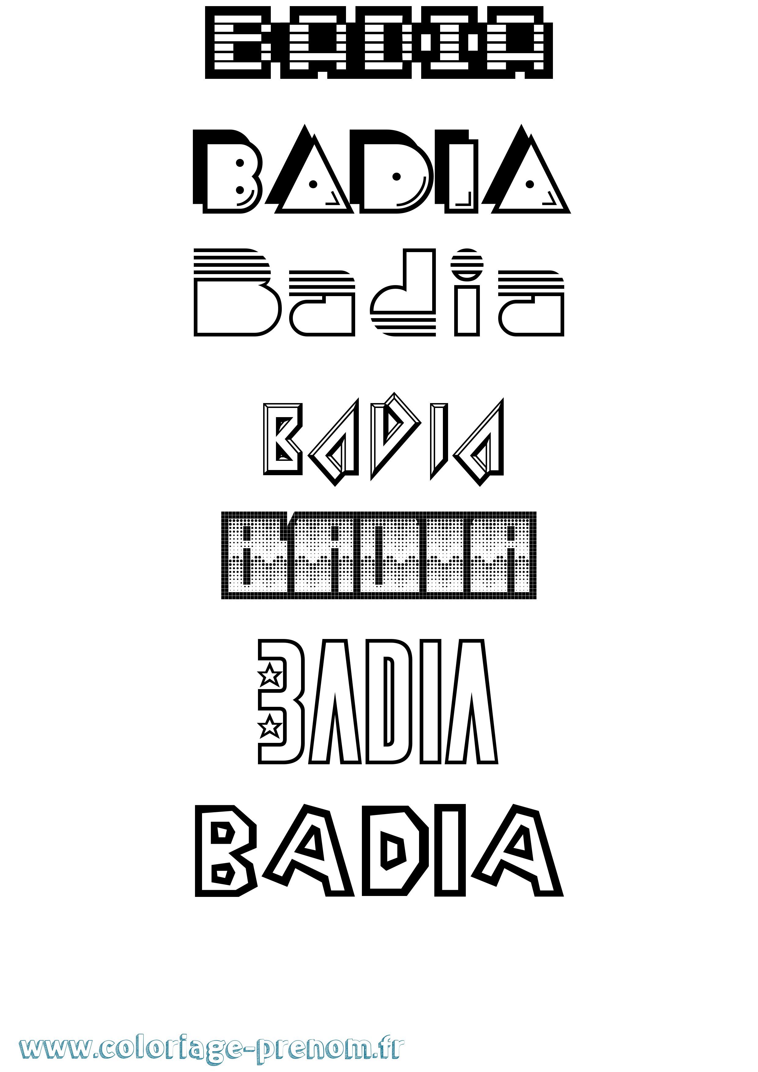 Coloriage Badia Jeux Vidéos Coloriage prénom Badia Jeux Vidéos