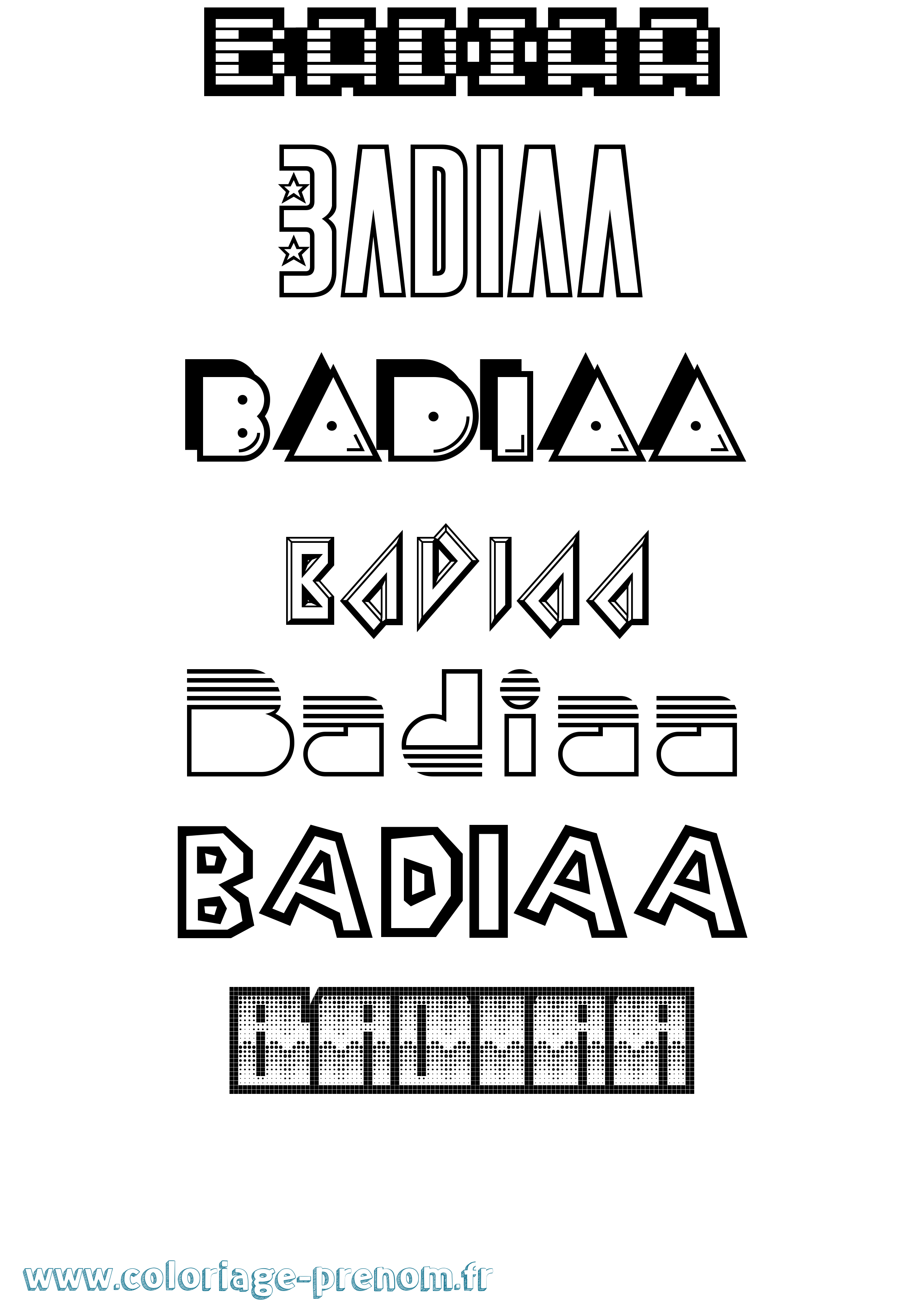 Coloriage Badiaa Jeux Vidéos Coloriage prénom Badiaa Jeux Vidéos