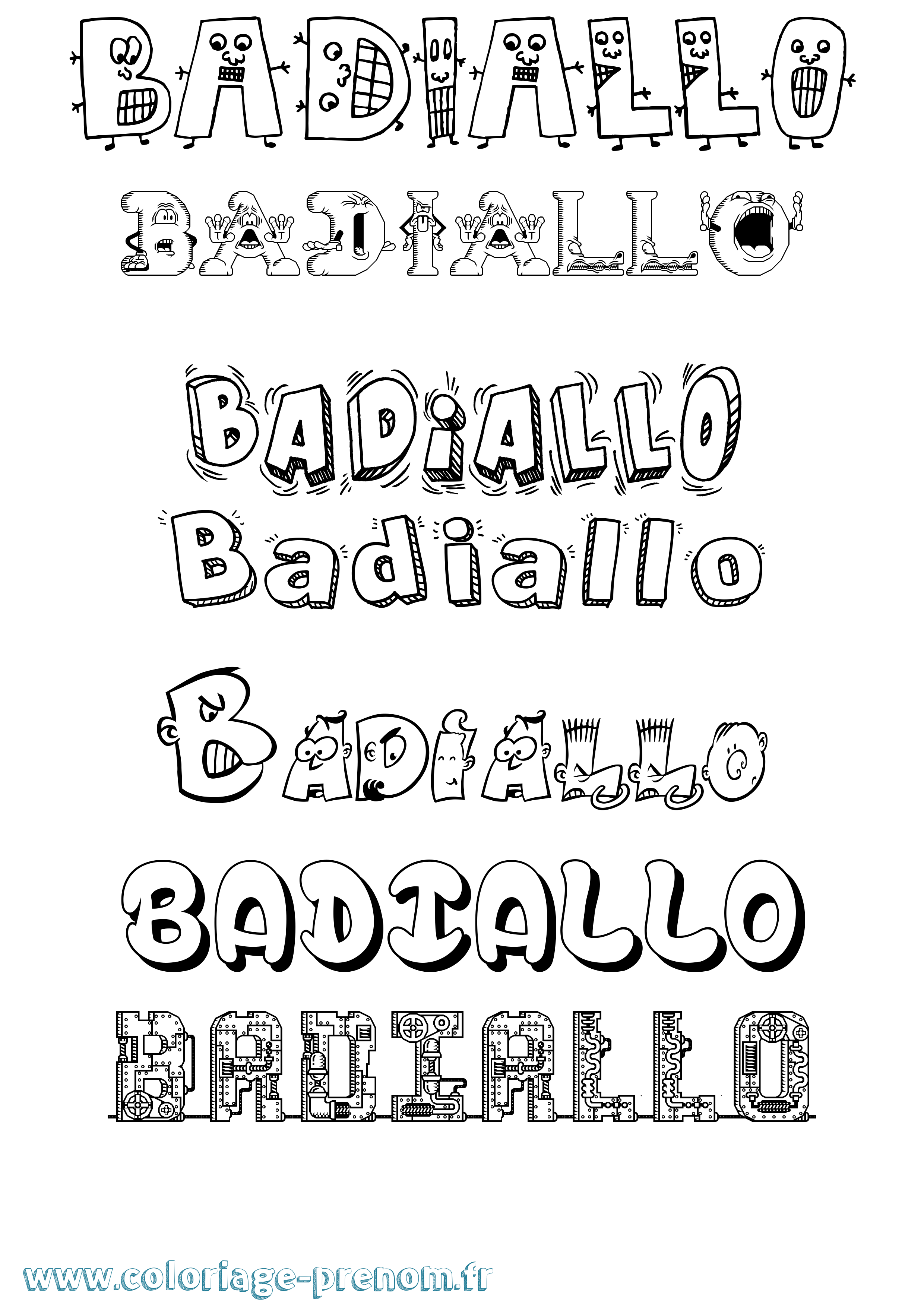 Coloriage Badiallo Fun Coloriage prénom Badiallo Fun