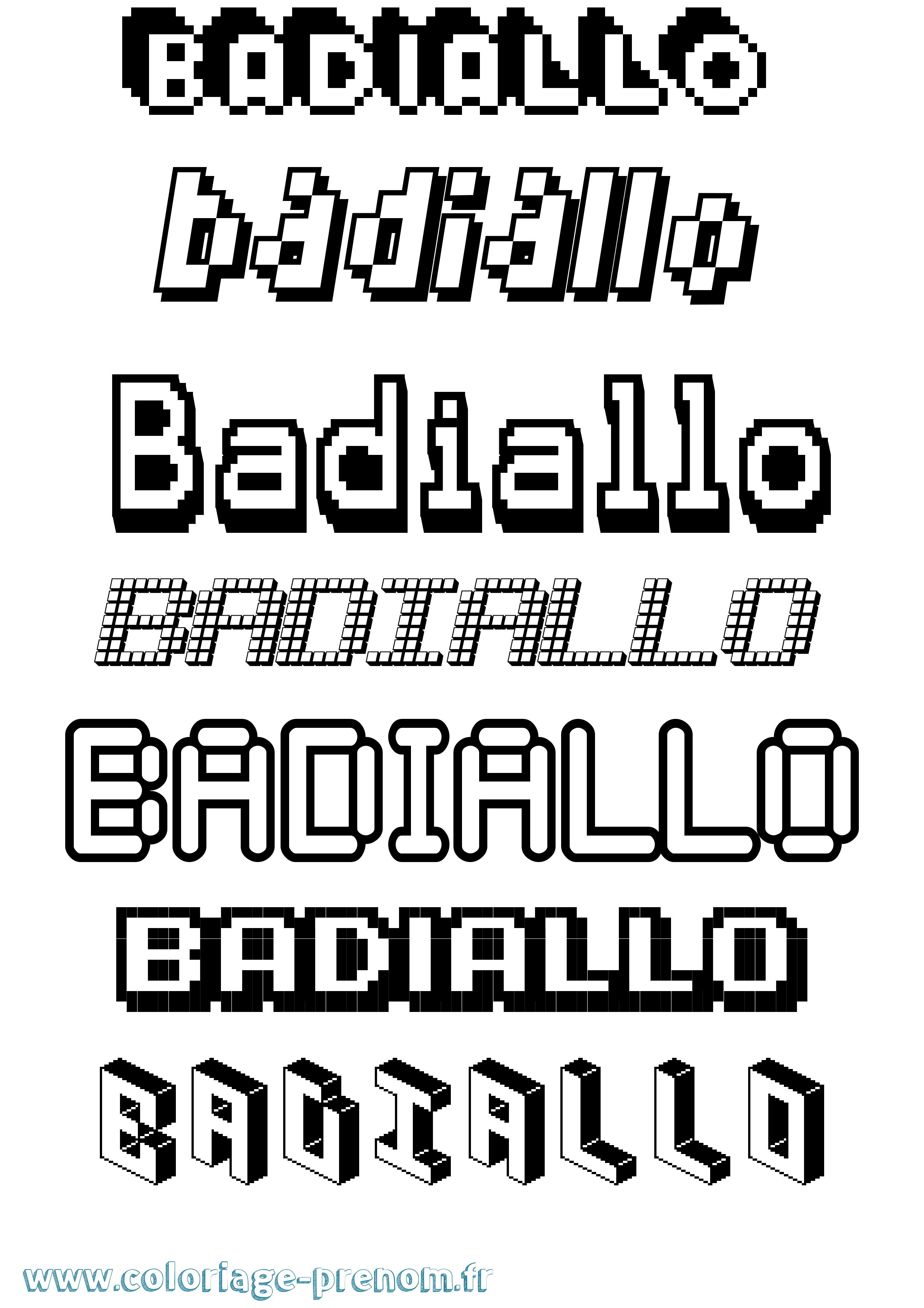 Coloriage Badiallo Pixel Coloriage prénom Badiallo Pixel