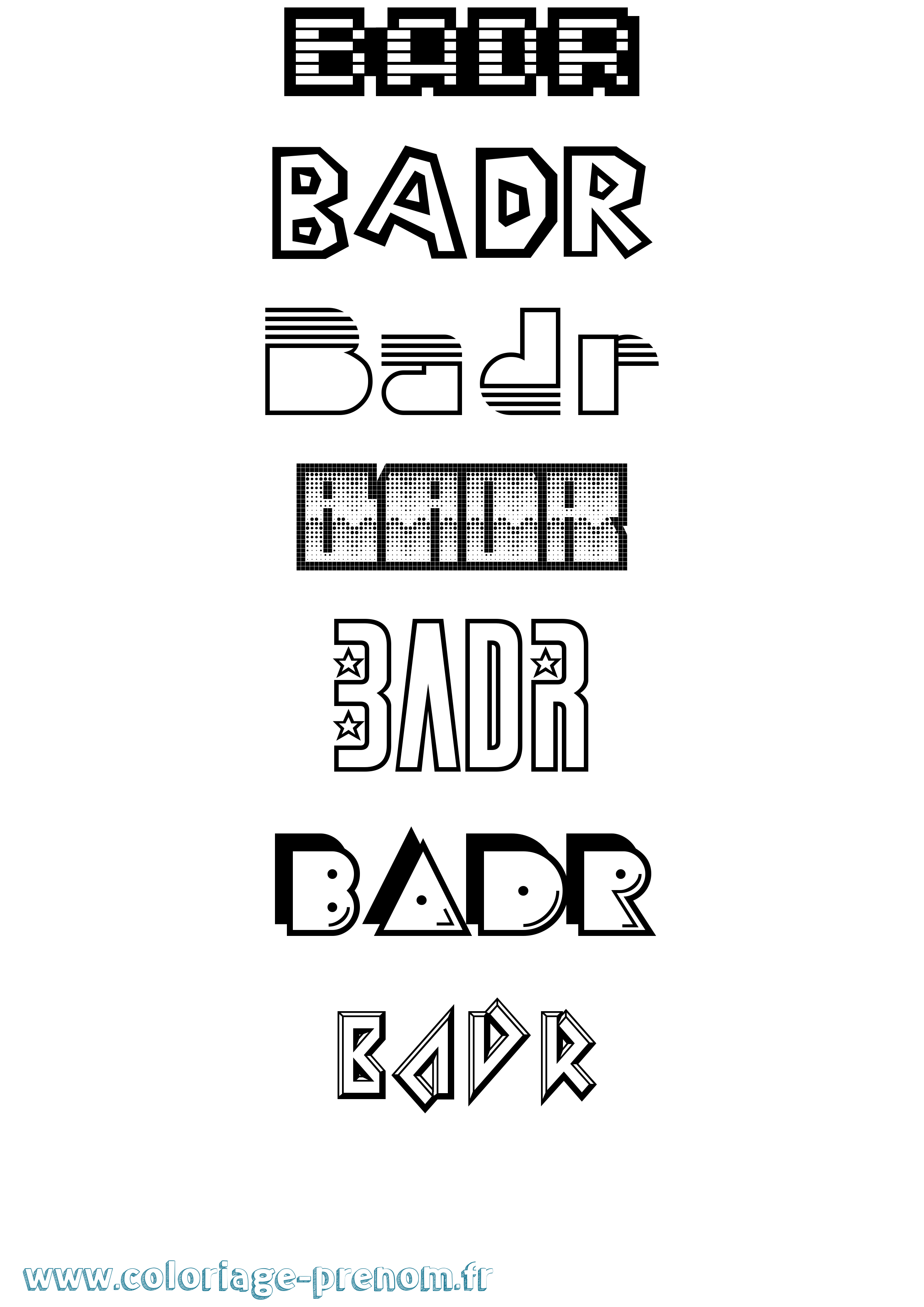 Coloriage Badr Jeux Vidéos Coloriage prénom Badr Jeux Vidéos