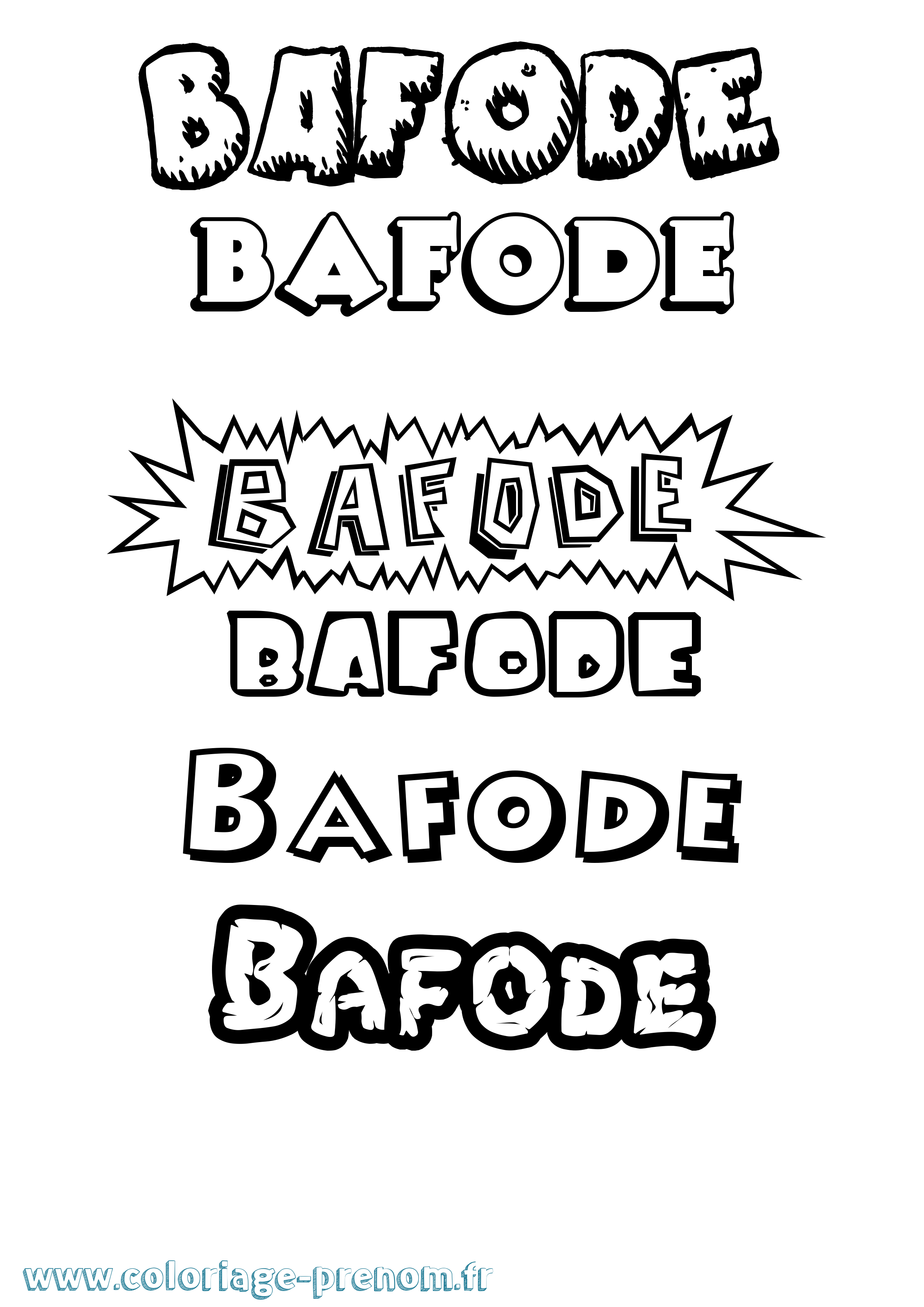 Coloriage prénom Bafode Dessin Animé