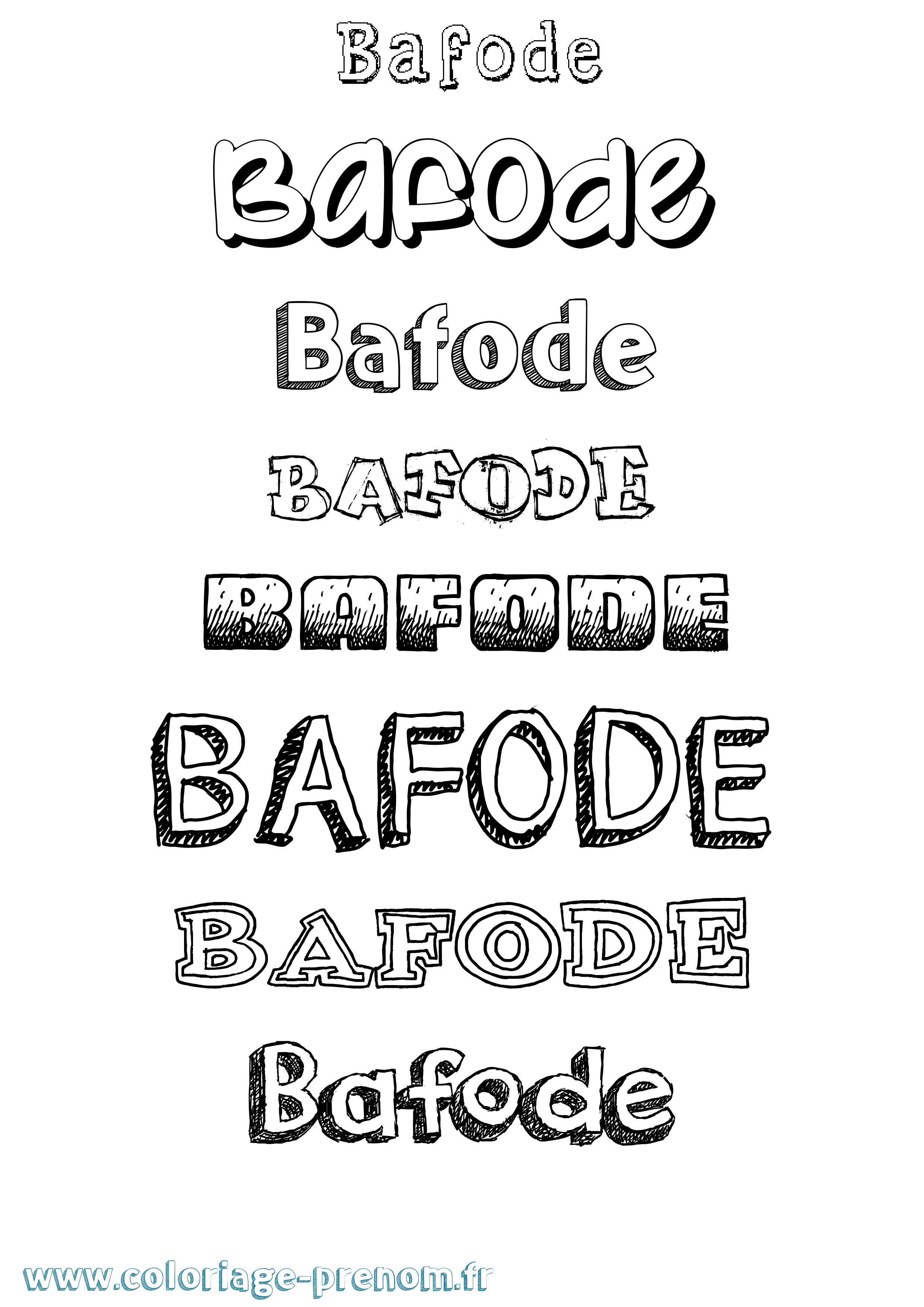 Coloriage prénom Bafode Dessiné